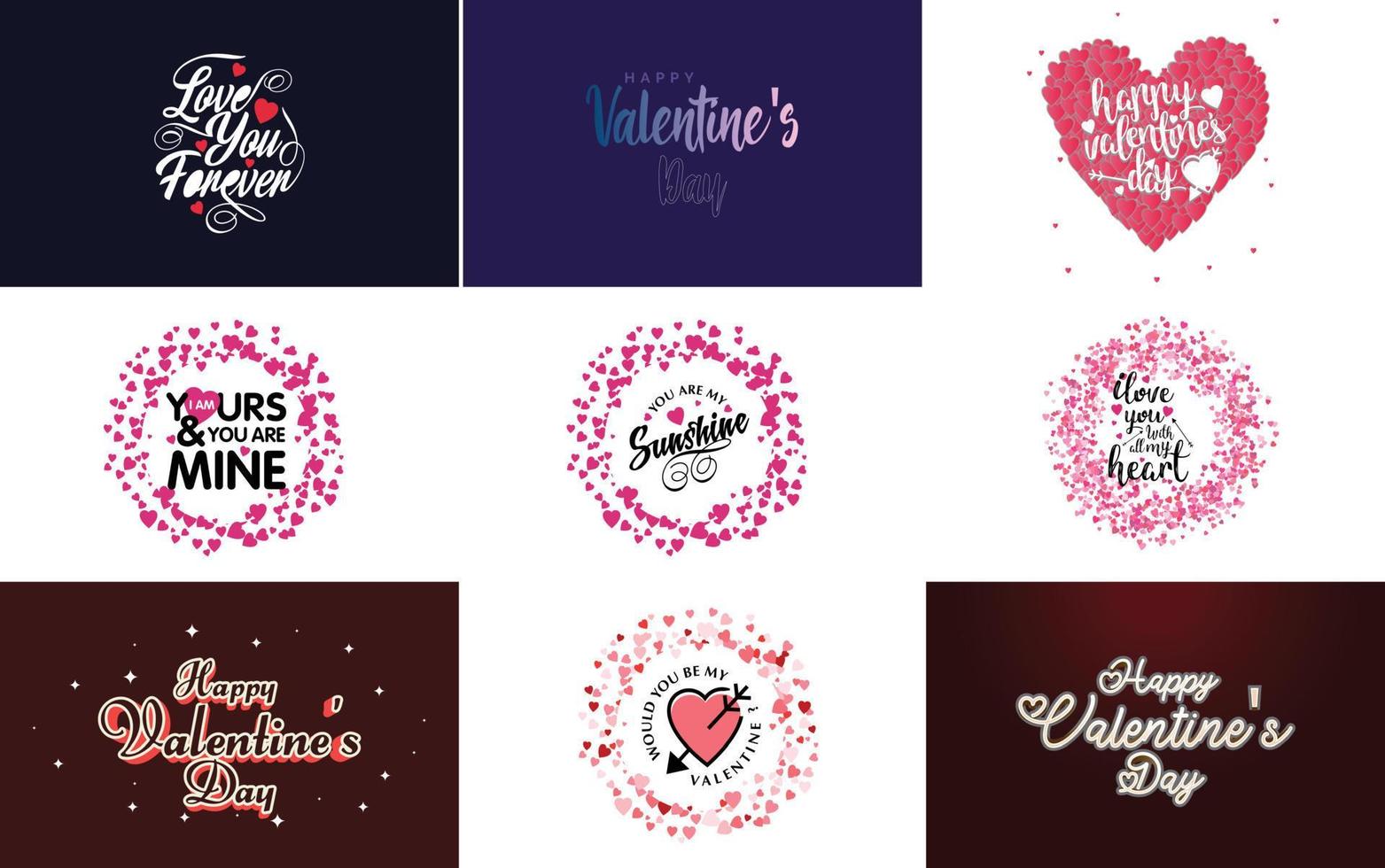 Happy Valentine's Day hand-drawn lettering vector illustration suitable for use in design of flyers. invitations. posters. brochures. and banners