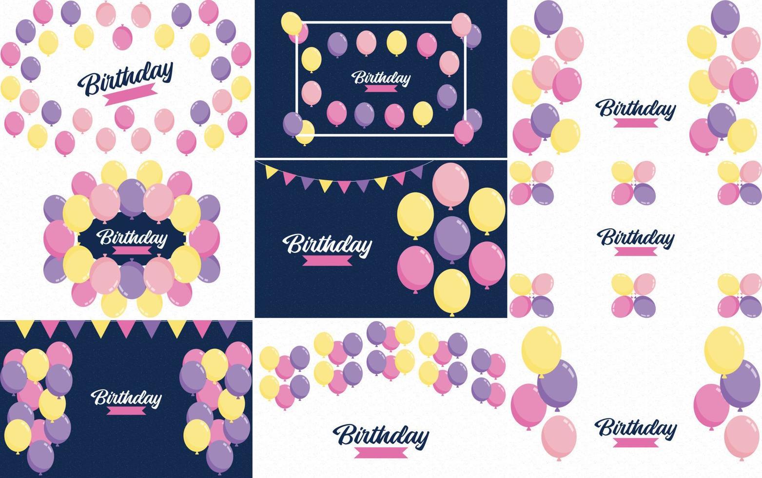 Happy Birthday written in a decorative. vintage font with a background of party streamers and confetti vector