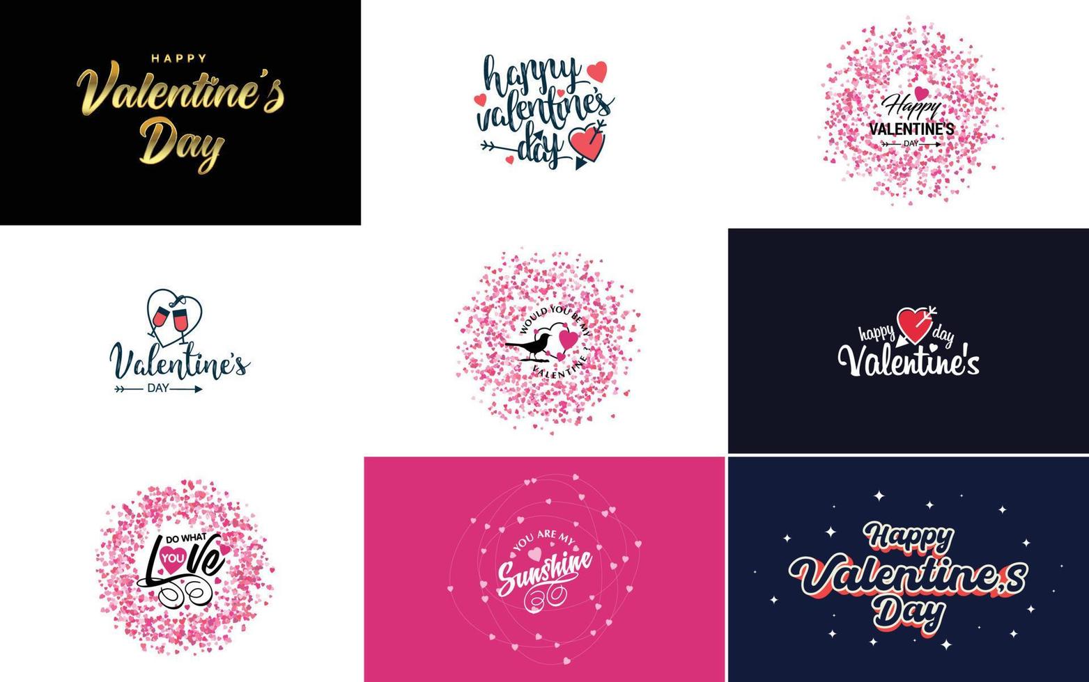 Red flat design Valentine's Day label pack vector