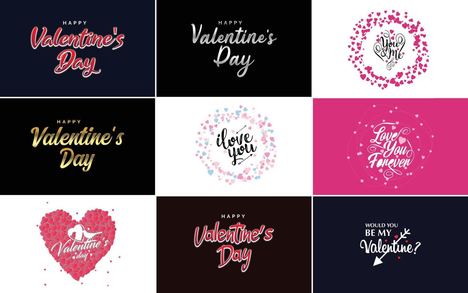 Happy Valentine's Day typography poster with handwritten calligraphy text. isolated on white background vector illustration