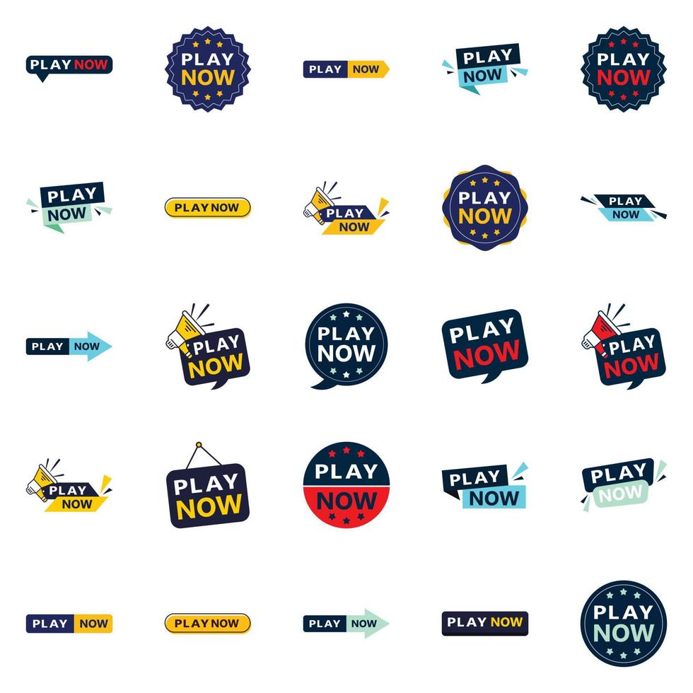 25 Creative Play Now Banners to Help You Stand Out vector