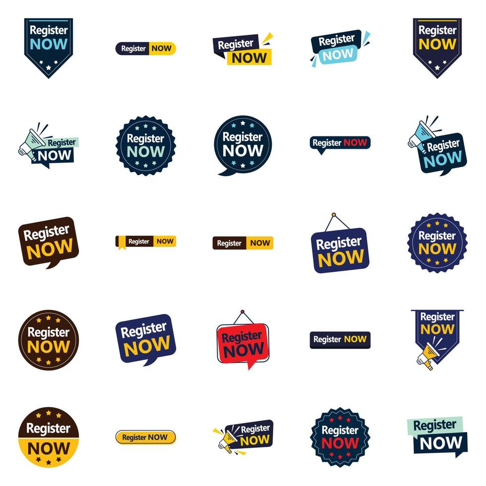 25 Innovative typographic banners for enhanced registration vector