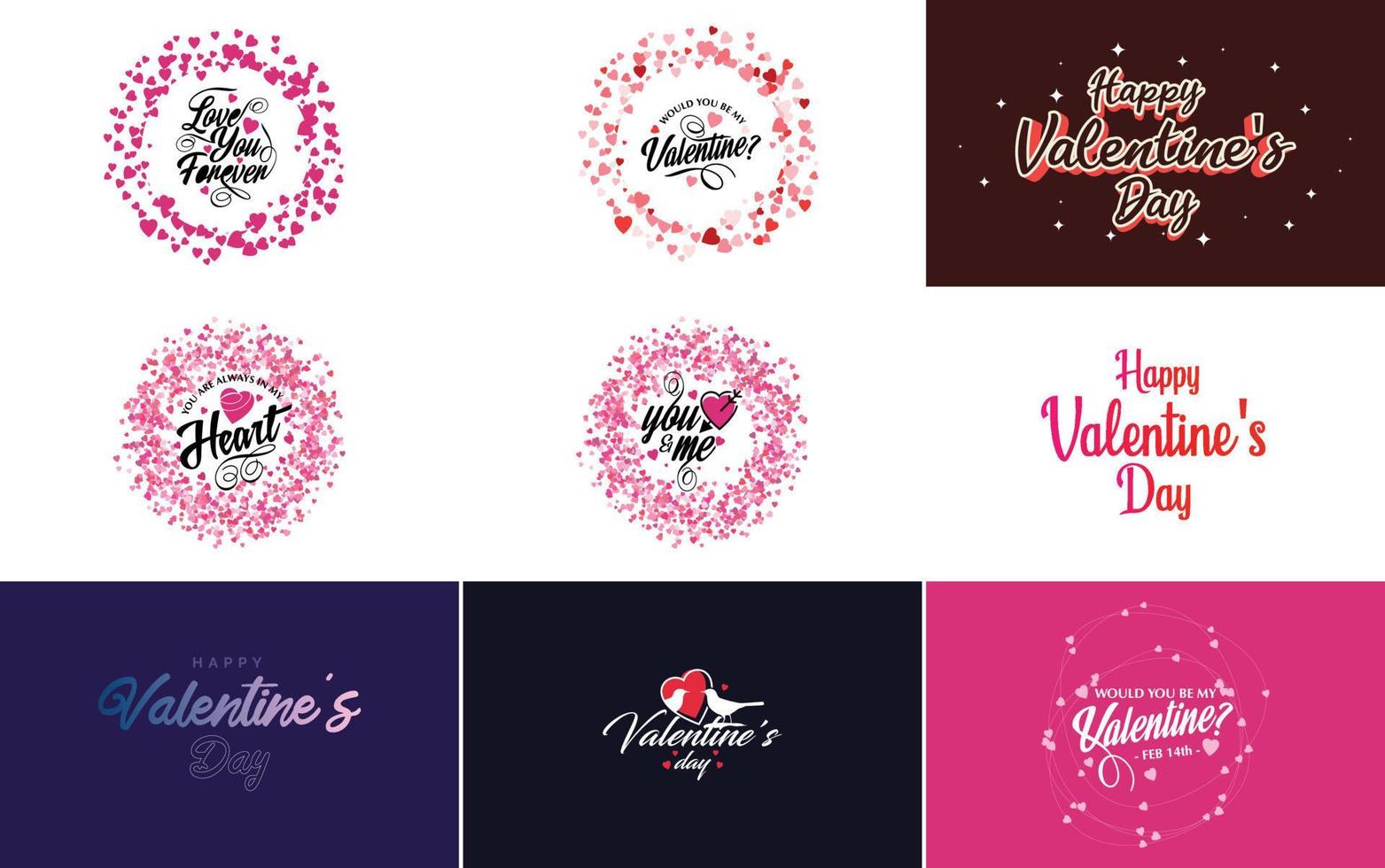Happy Valentine's Day typography poster with handwritten calligraphy text. isolated on white background vector