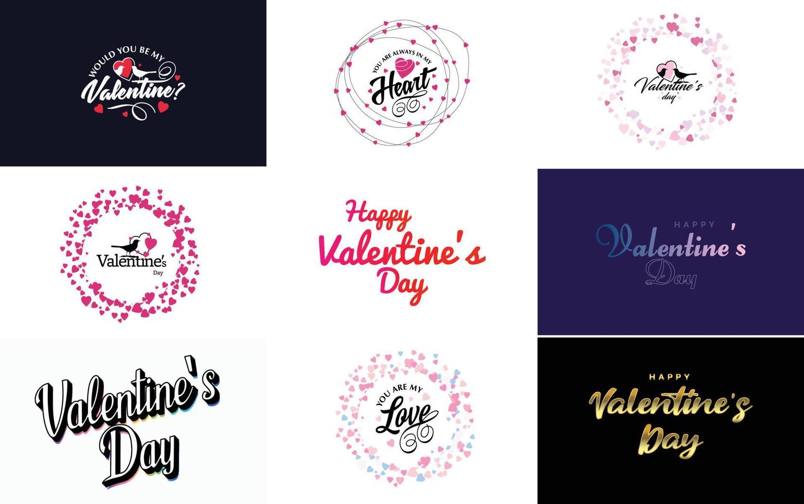 Be My Valentine lettering with a heart design. suitable for use in Valentine's Day cards and invitations vector