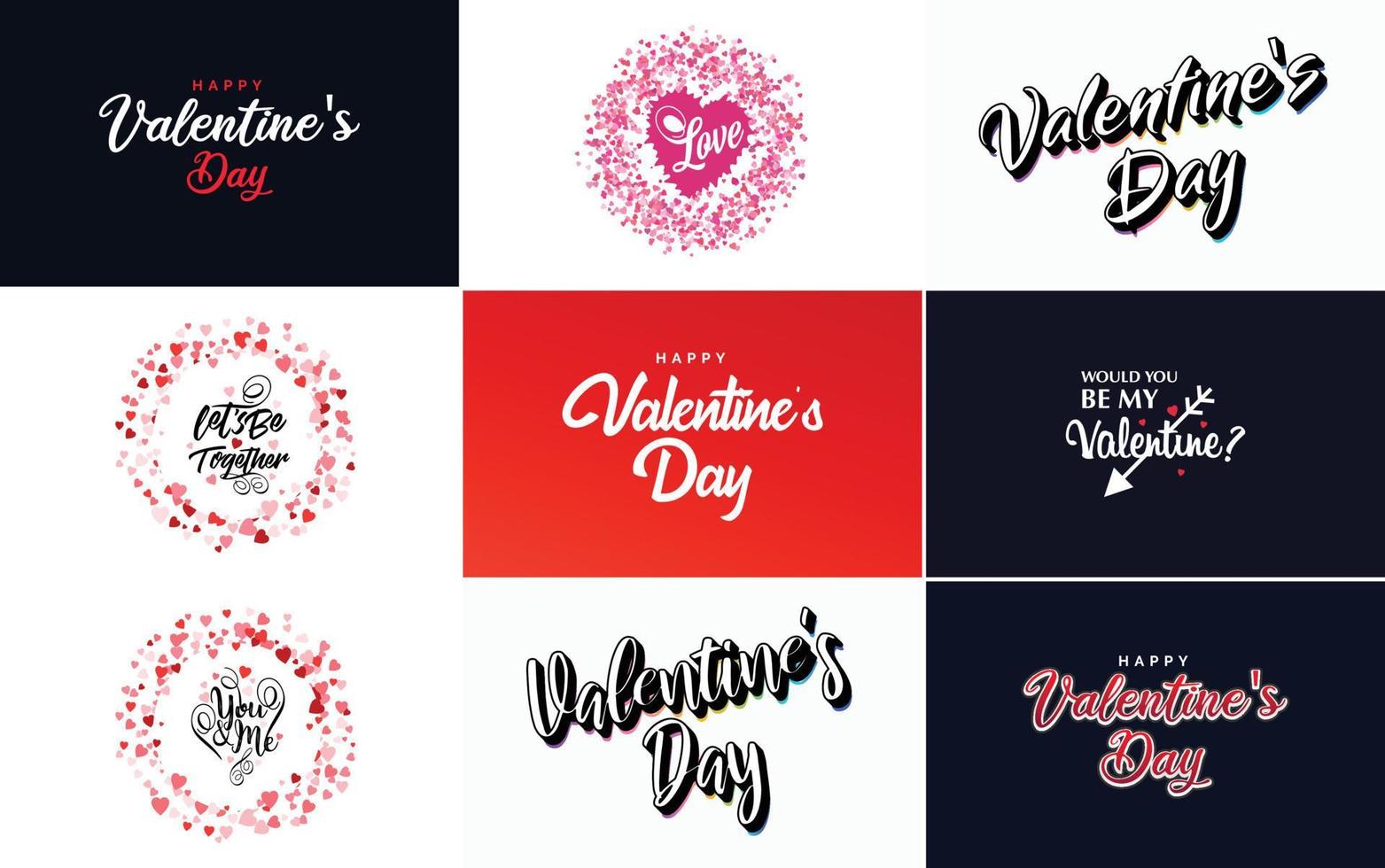 Be My Valentine lettering with a heart design. suitable for use in Valentine's Day cards and invitations vector