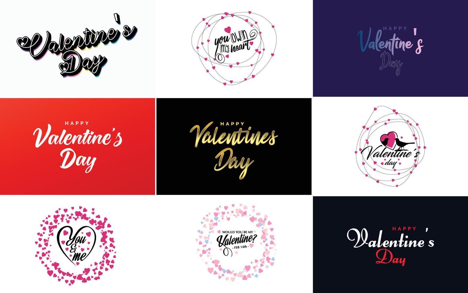 Be My Valentine lettering with a heart design. suitable for use in Valentine's Day cards and invitations vector