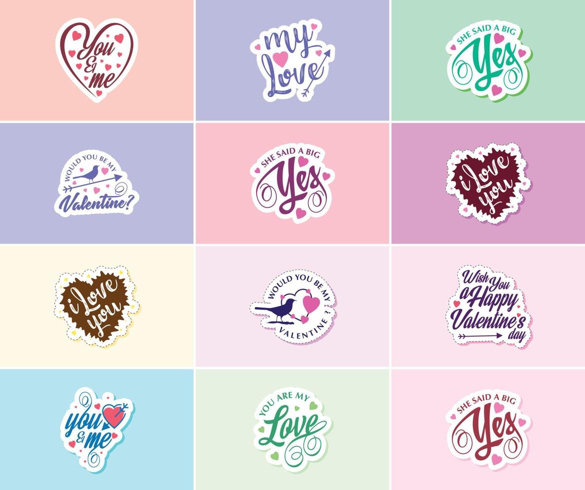 Celebrating the Power of Love on Valentine's Day Stickers vector