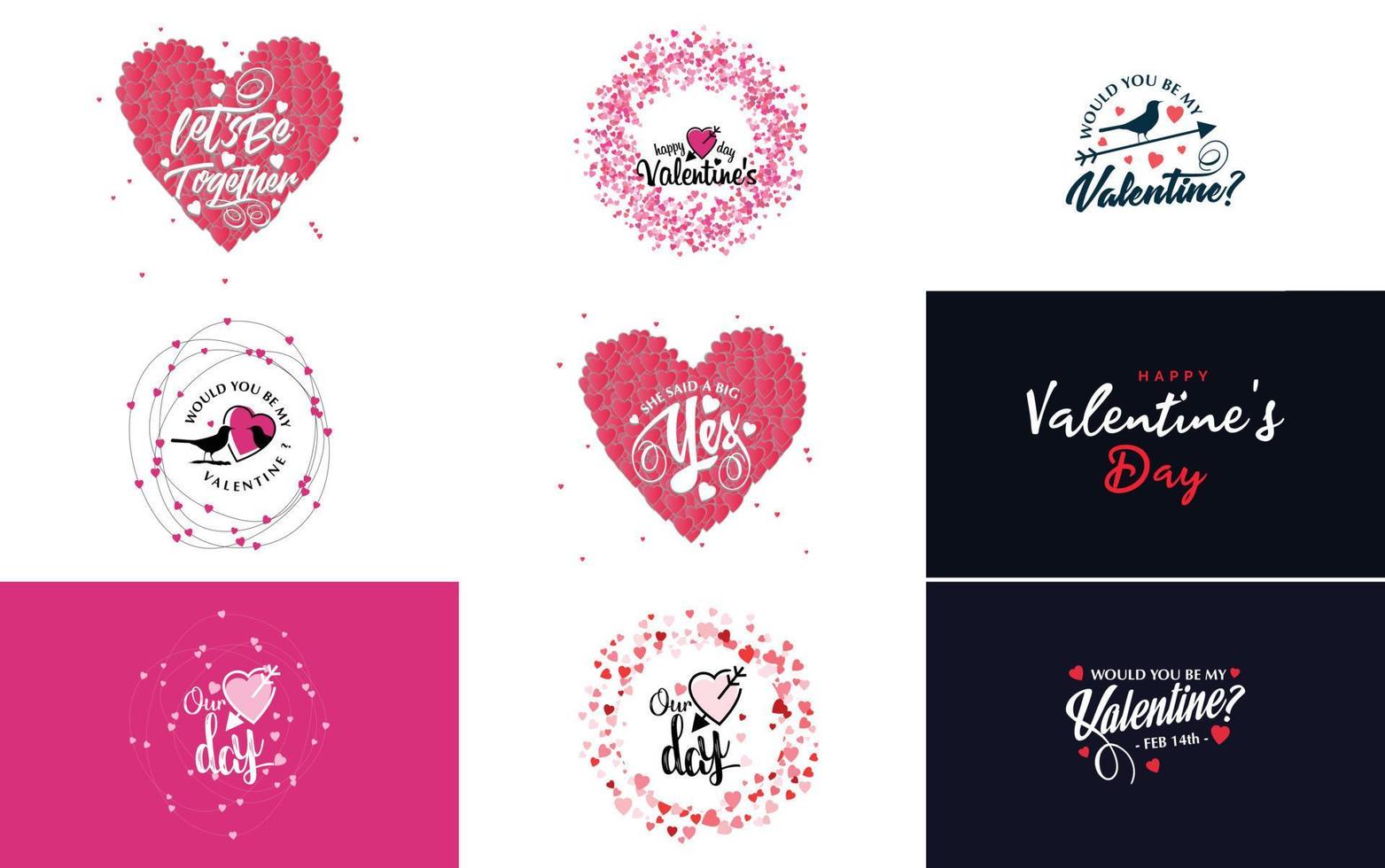 Be My Valentine lettering with a heart design. suitable for use in Valentine's Day cards and invitations vector