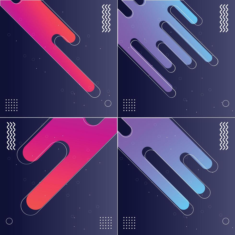 Pack of 4 Abstract Vector Backgrounds in Color Creative Design Collection