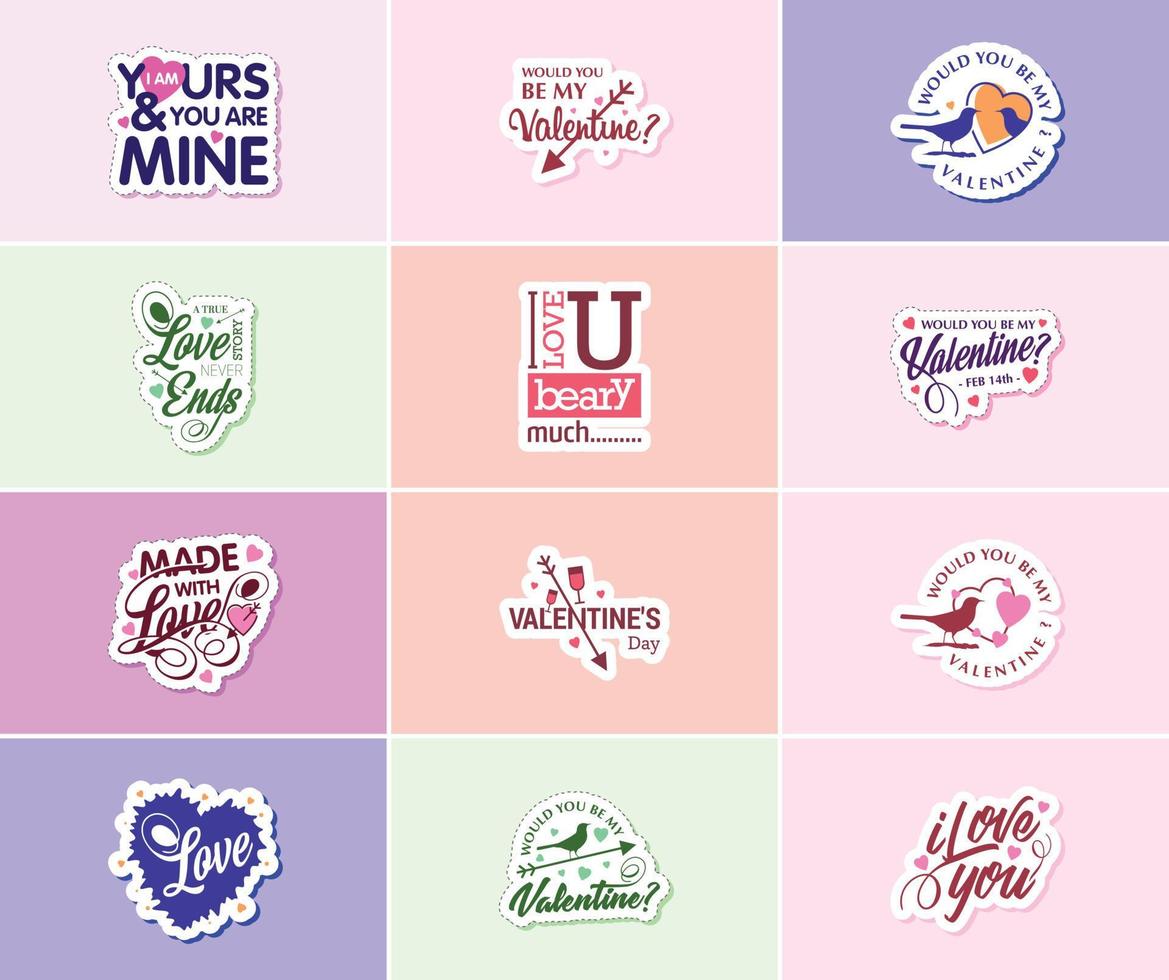 Valentine's Day Graphics Stickers to Show Your Love and Care vector