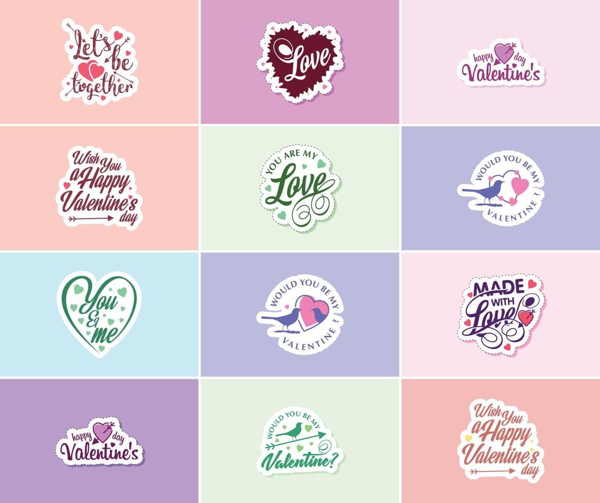 Valentine's Day Graphics Stickers to Show Your Love and Devotion vector