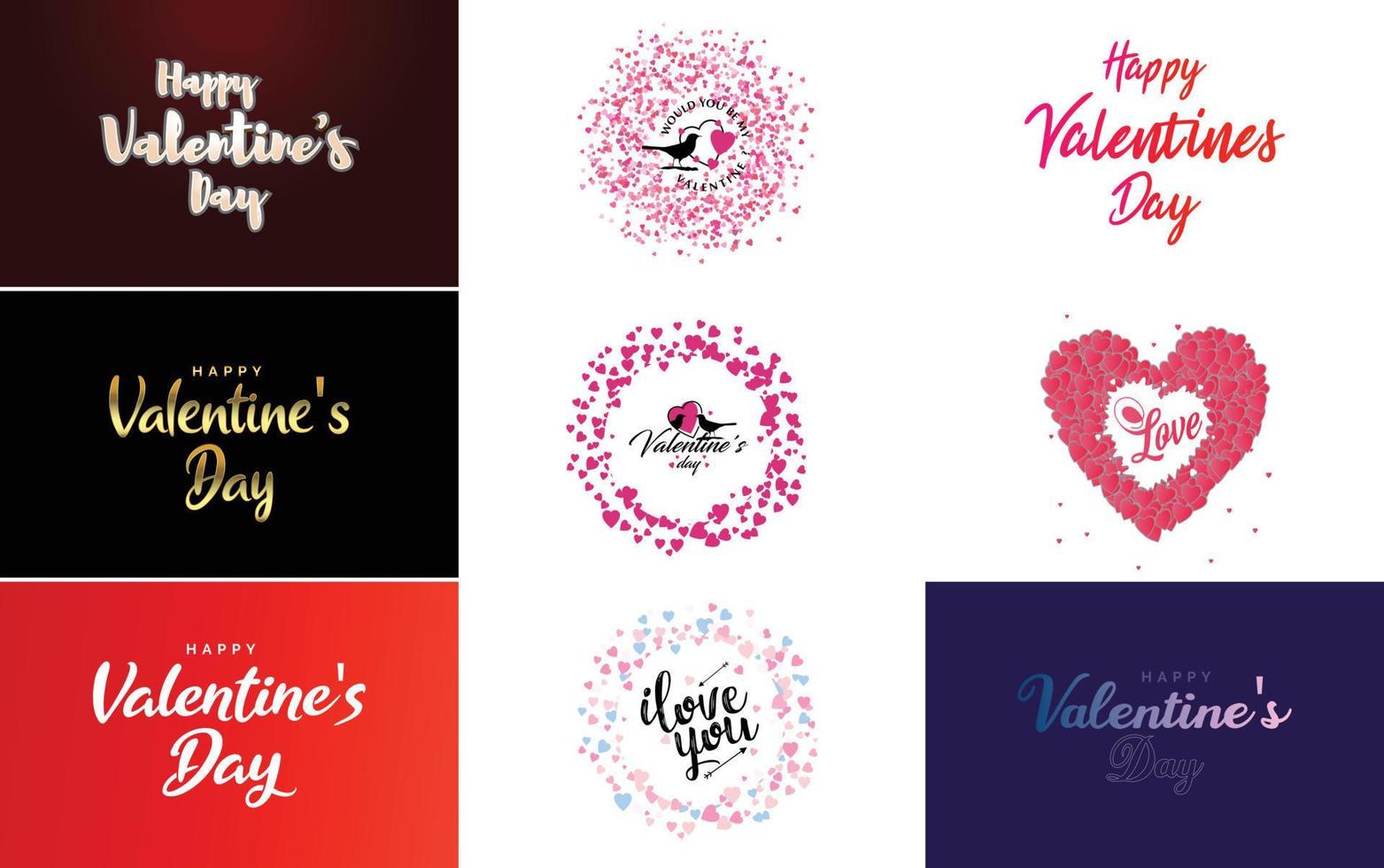 Happy Valentine's Day typography poster with handwritten calligraphy text. isolated on white background vector illustration