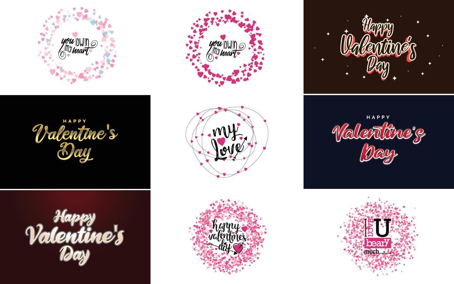 Happy Valentine's Day typography poster with handwritten calligraphy text. isolated on white background vector