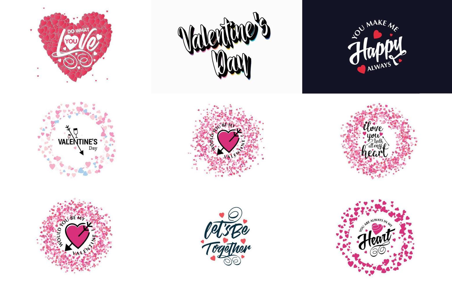 Love word art design with a heart-shaped gradient background vector