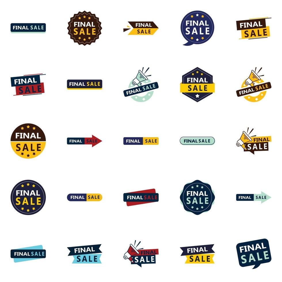 25 High-Converting Final Sale Graphic Elements for Advertising Discounts vector