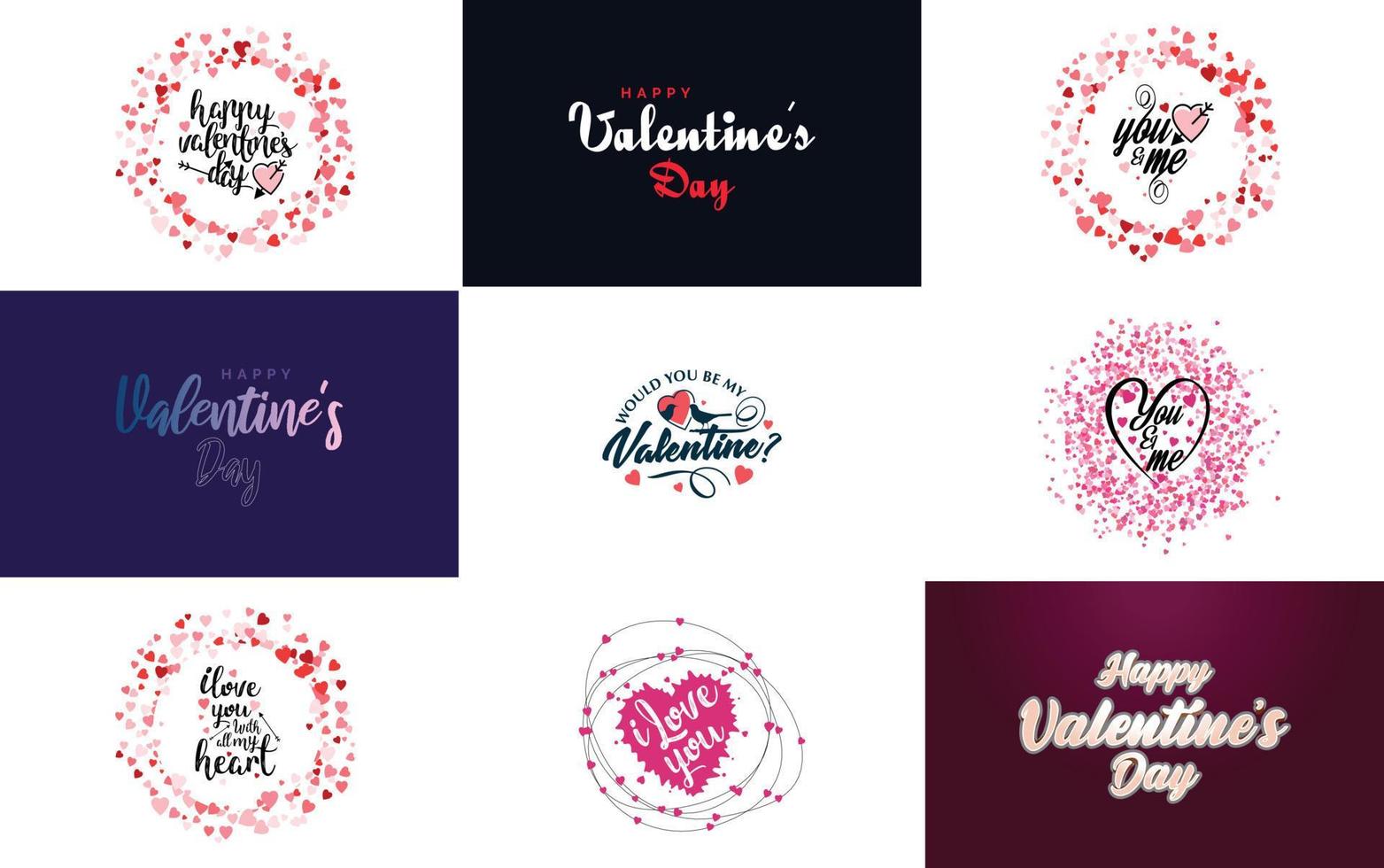 Be My Valentine lettering with a heart design. suitable for use in Valentine's Day cards and invitations vector