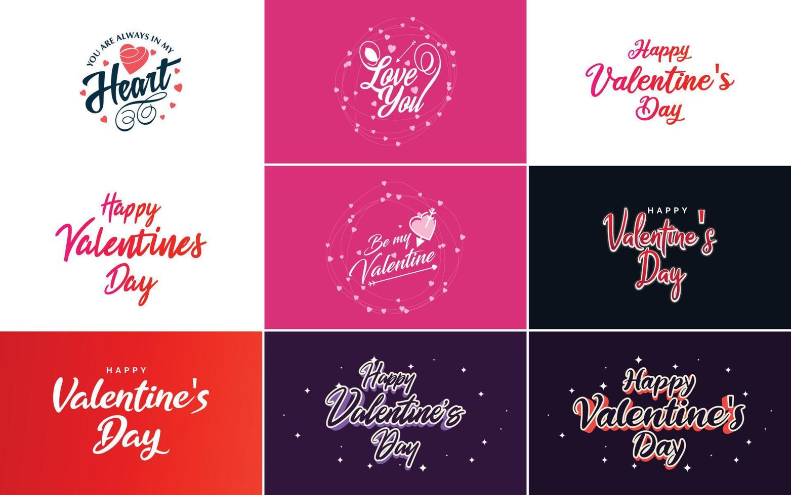 Love word hand-drawn lettering and calligraphy with cute heart on red. white. and pink background Valentine's Day template or background suitable for use in Love and Valentine's Day concept vector
