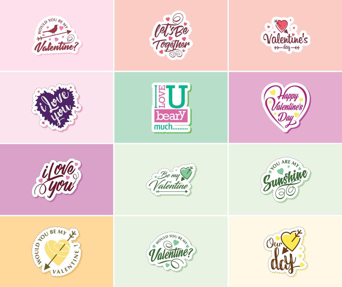 Valentine's Day Graphics Stickers to Show Your Love and Devotion vector