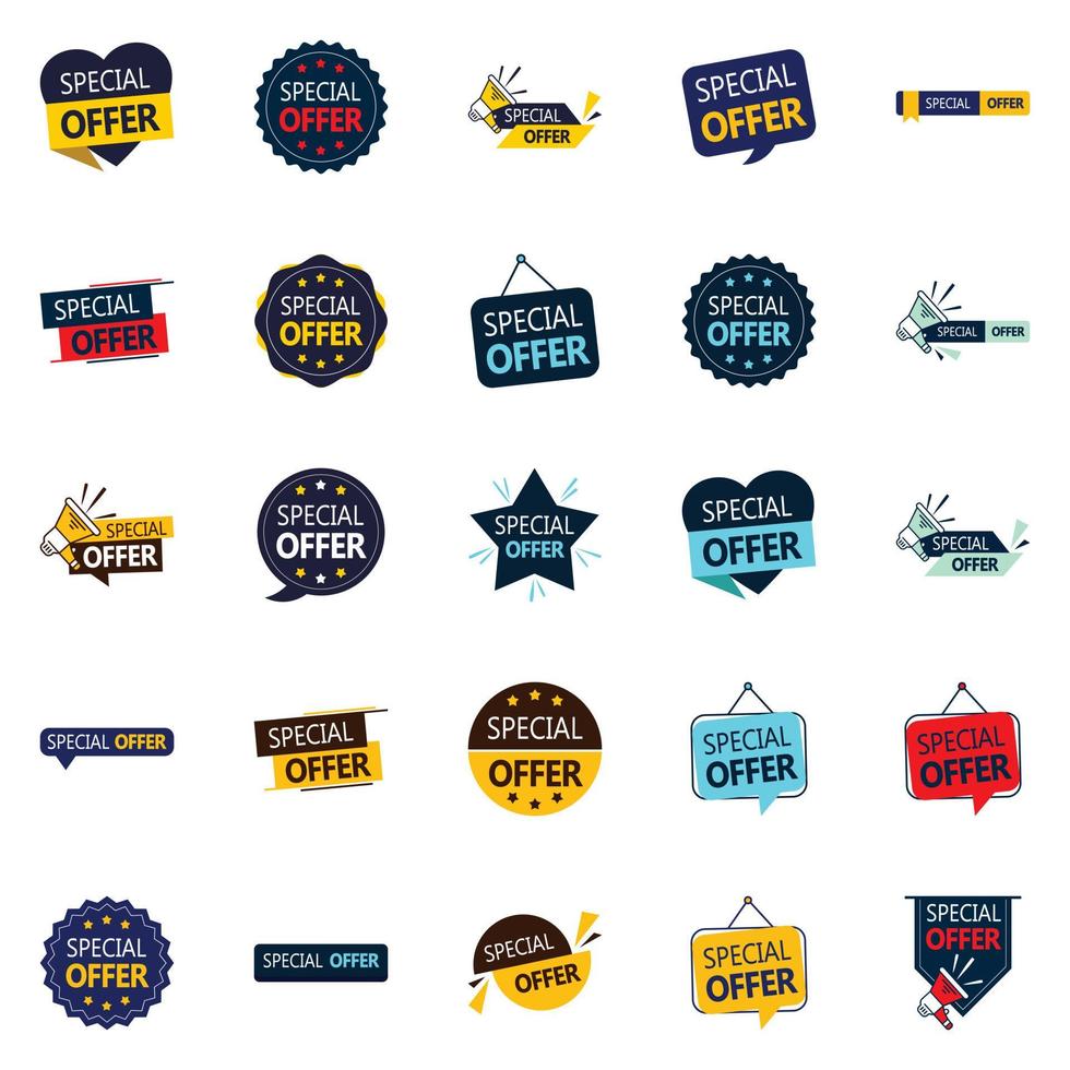 25 Customizable Vector Designs in the Special Offer Bundle  Perfect for Advertising Campaigns