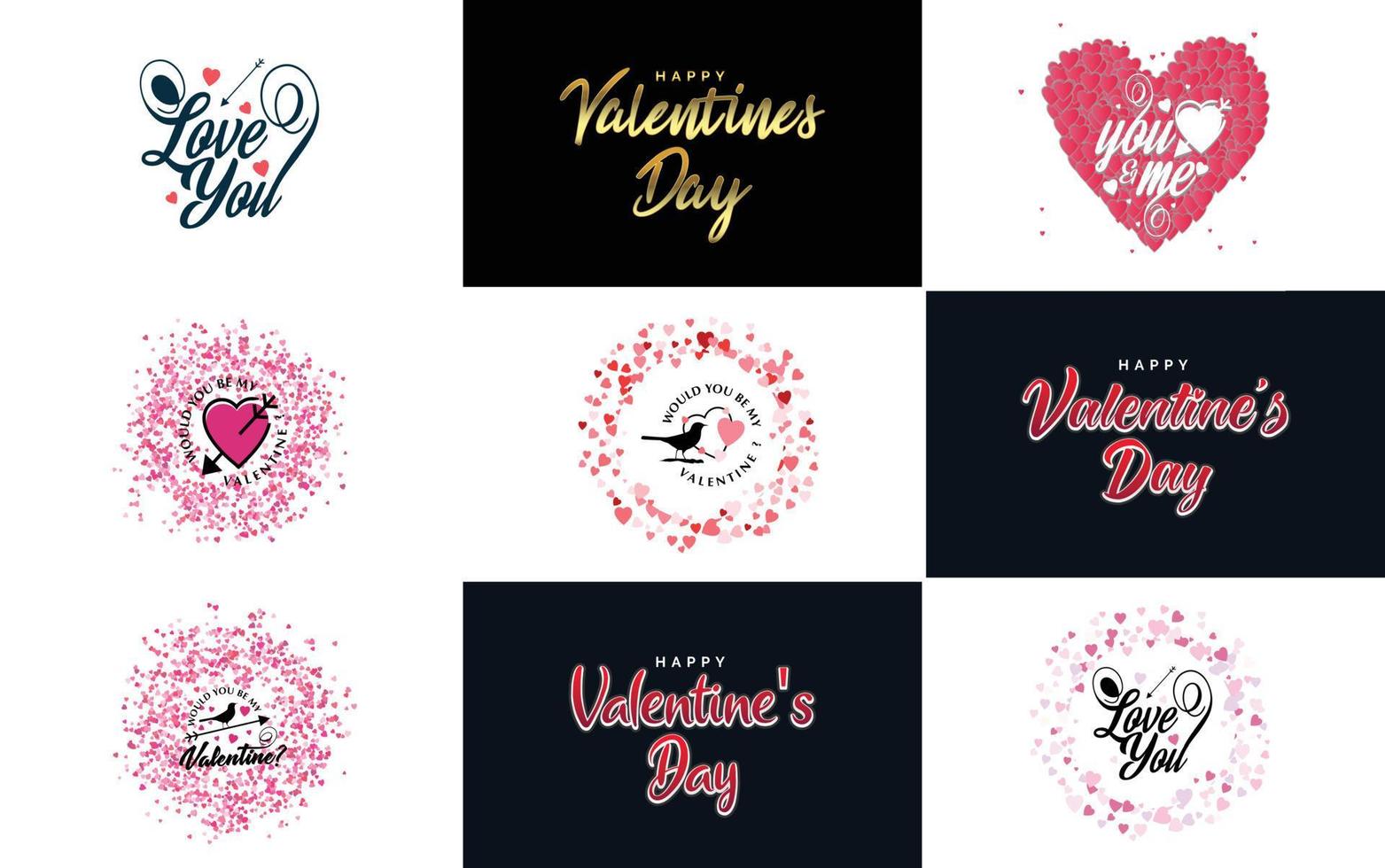 Be My Valentine lettering with a heart design. suitable for use in Valentine's Day cards and invitations vector