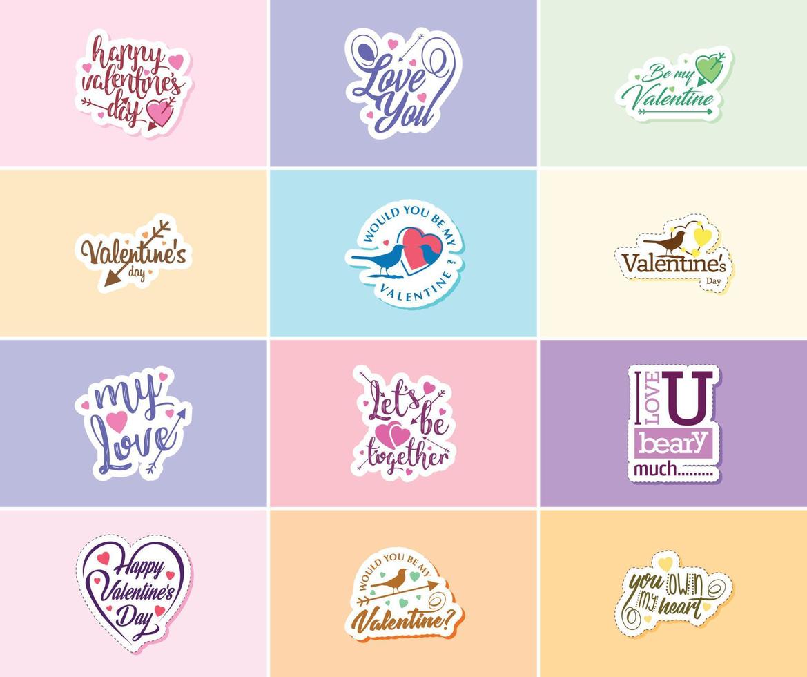 Valentine's Day Graphics Stickers to Show Your Love and Care vector