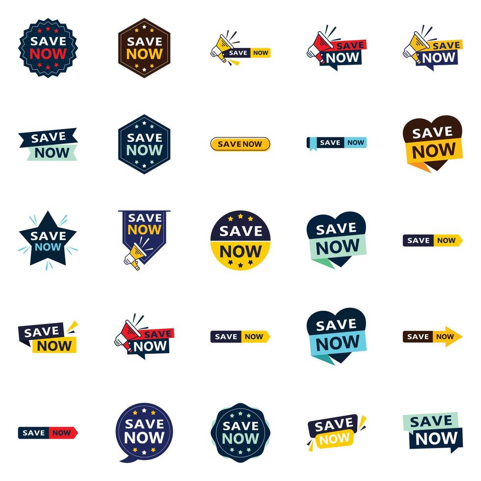 25 banners tipográficos innovadores para promover el ahorro vector