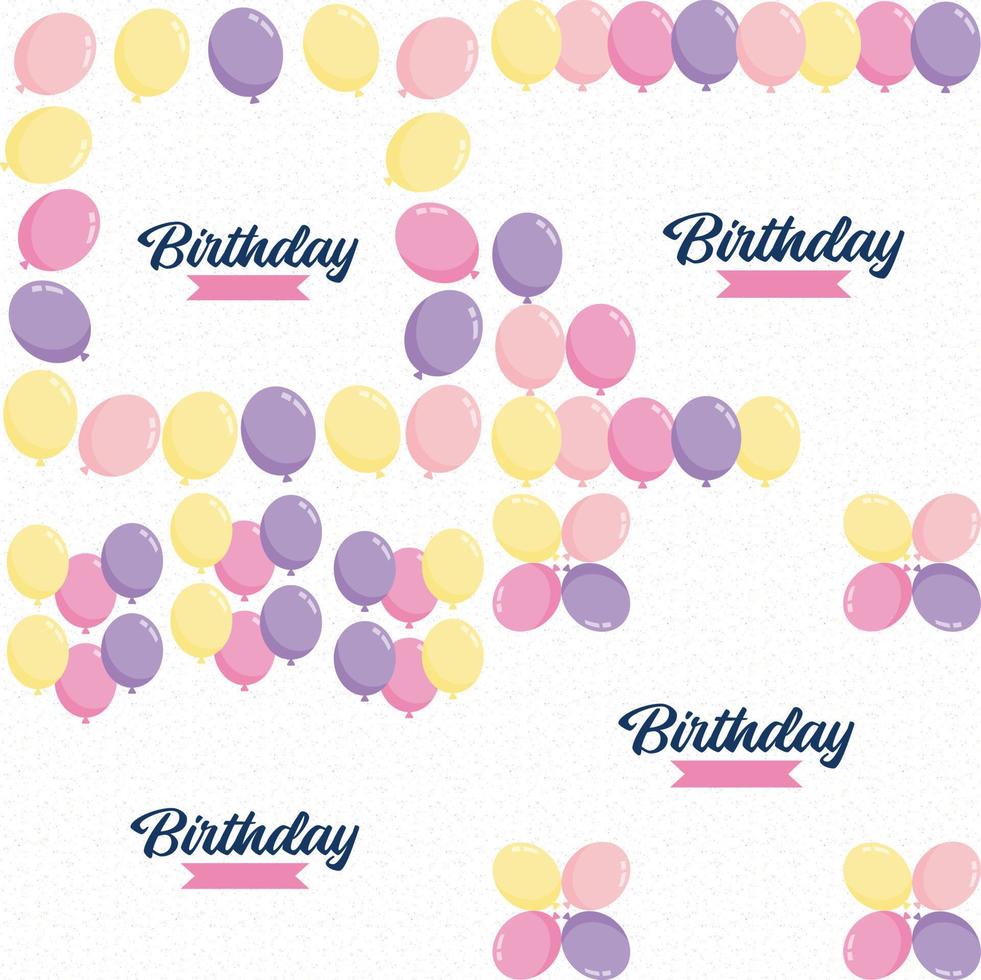Happy Birthday written in colorful. handwritten script with confetti and streamers in the background vector