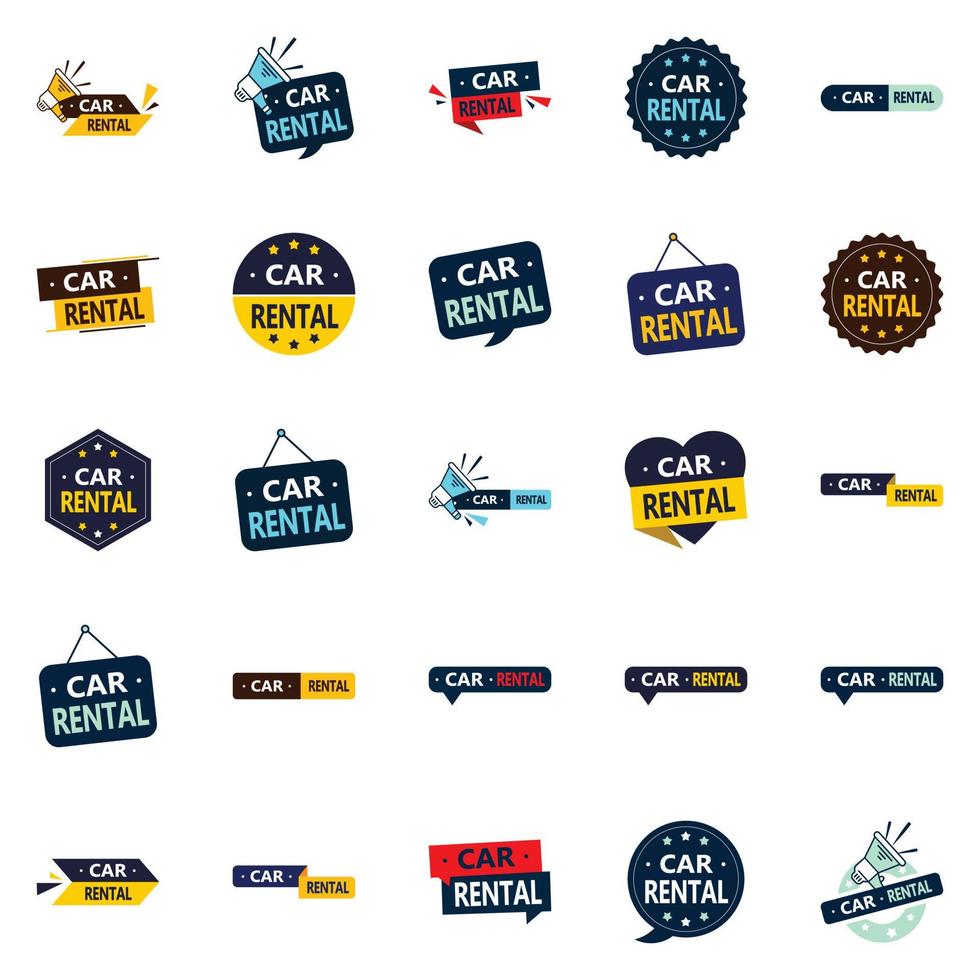 25 Eye catching vector elements for a new look in your car rental advertising