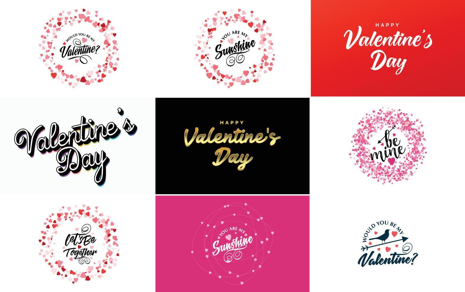 Be My Valentine lettering with a heart design. suitable for use in Valentine's Day cards and invitations vector