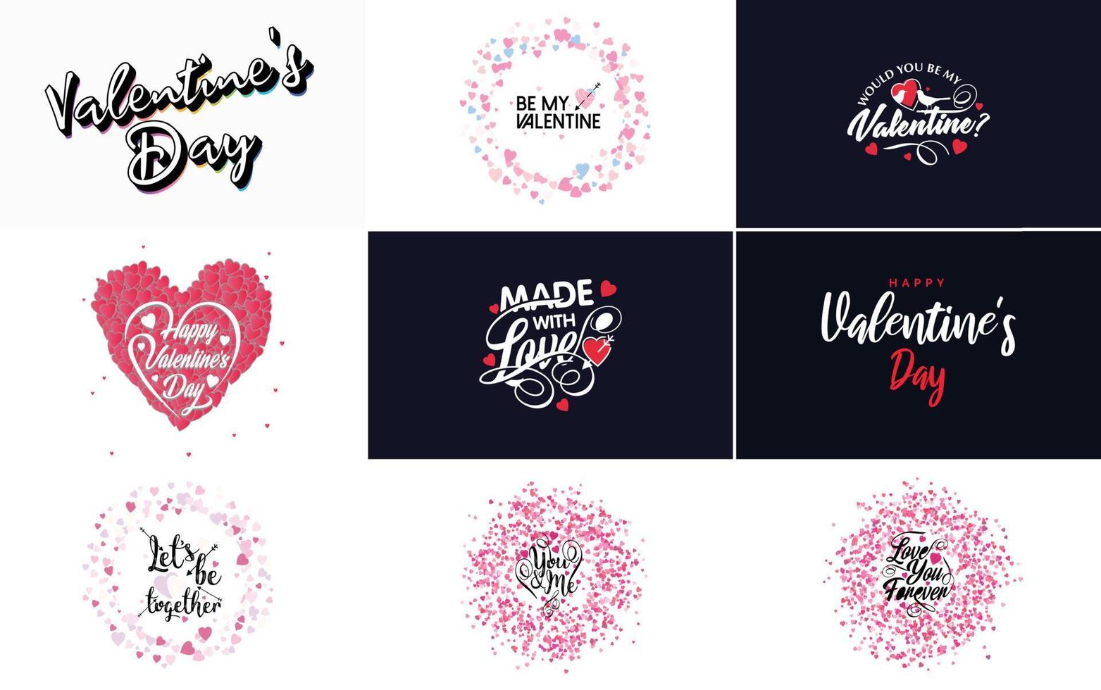 Happy Valentine's Day typography poster with handwritten calligraphy text. isolated on white background vector