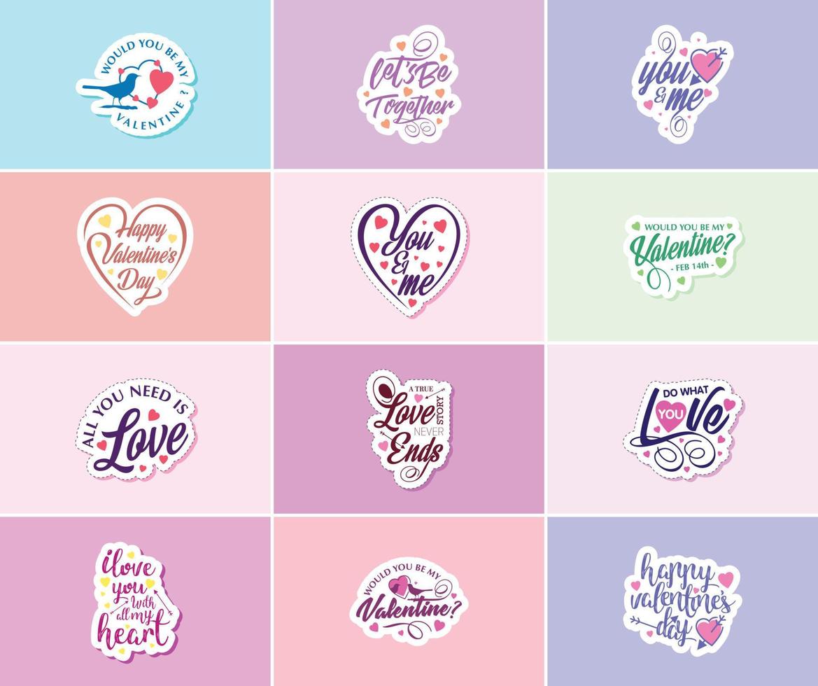 Valentine day stickers and elements, Love Sticker, Planner Stickers, Scrapbook  Stickers. 18938701 Vector Art at Vecteezy