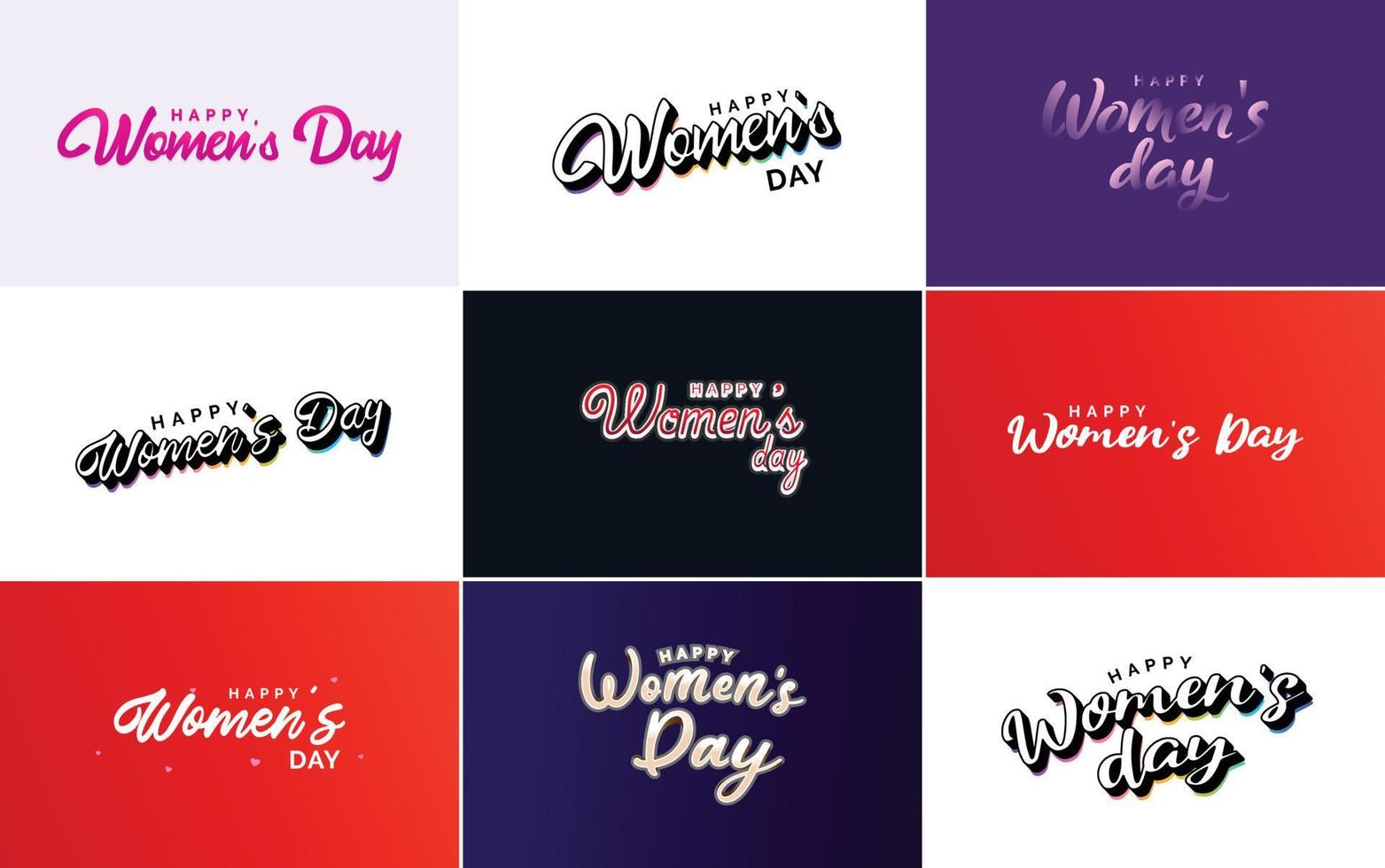 Set of Happy International Woman's Day signs and emblems vector design elements. signs. labels. and badges collection