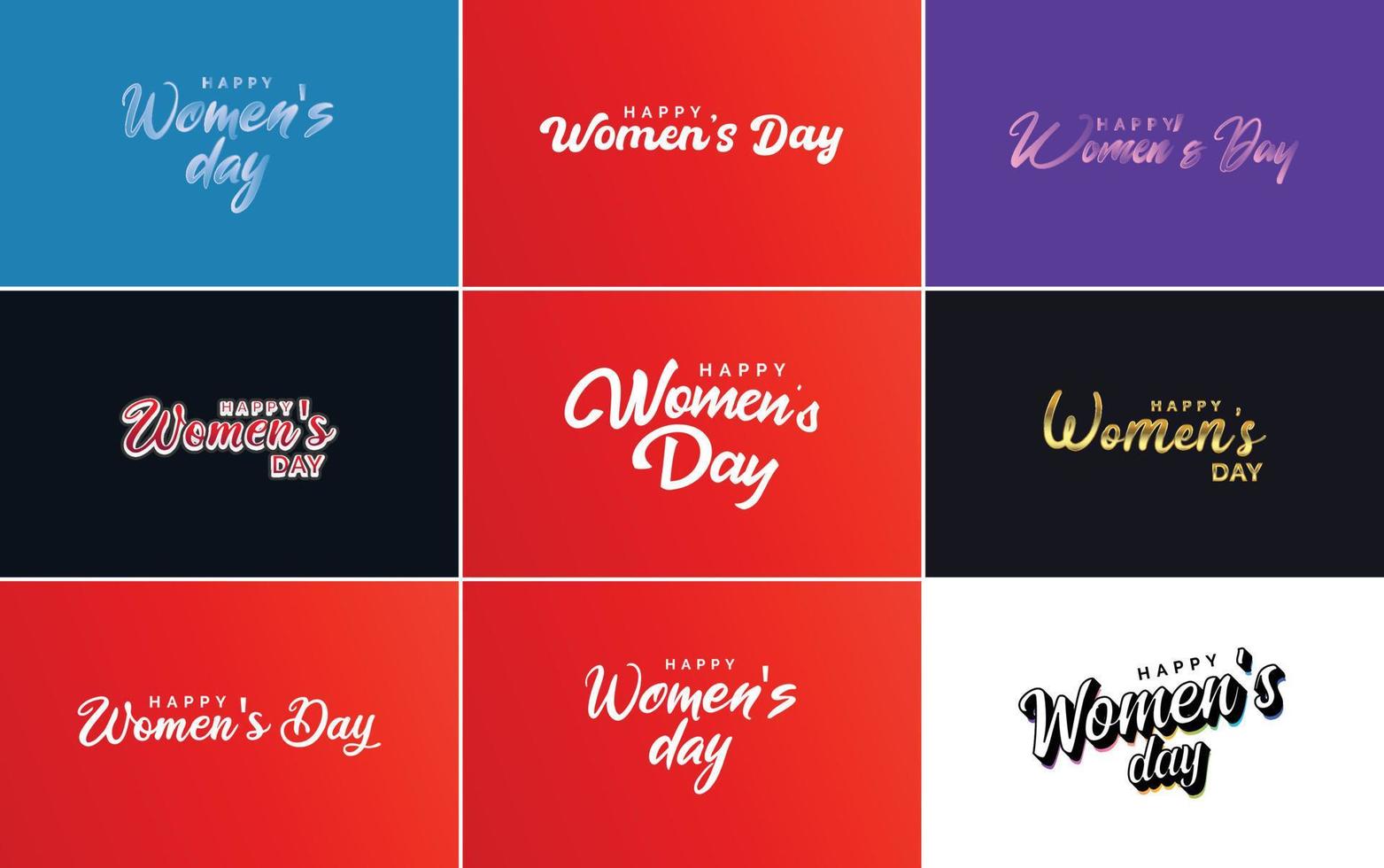Happy Women's Day design with a realistic illustration of a bouquet of flowers and a banner reading March 8. featuring a gradient color scheme vector