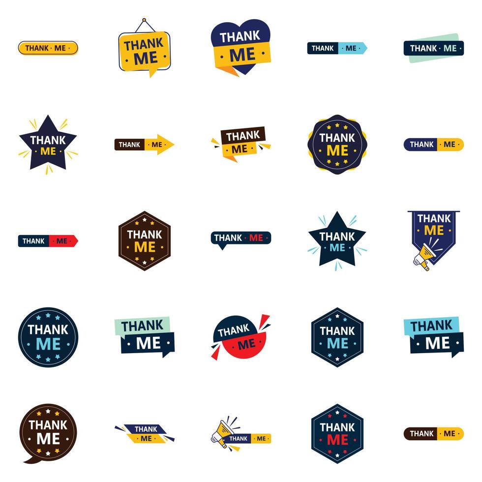 Make a Statement with Our Pack of 25 Thank Me Banners vector