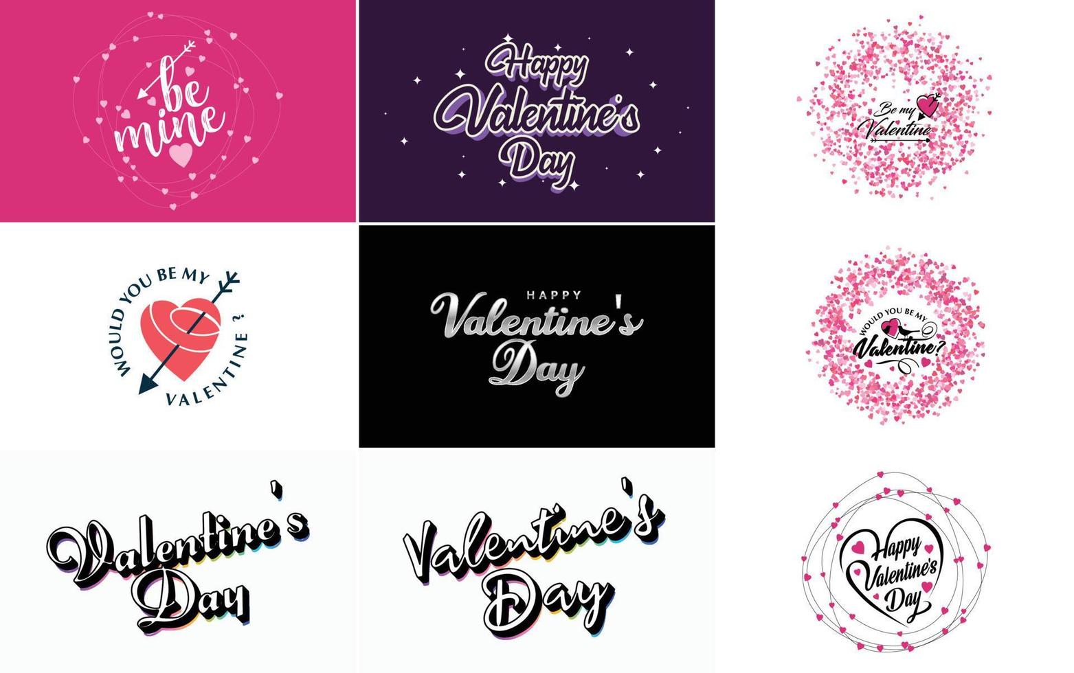 Happy Valentine's Day typography poster with handwritten calligraphy text. isolated on white background vector