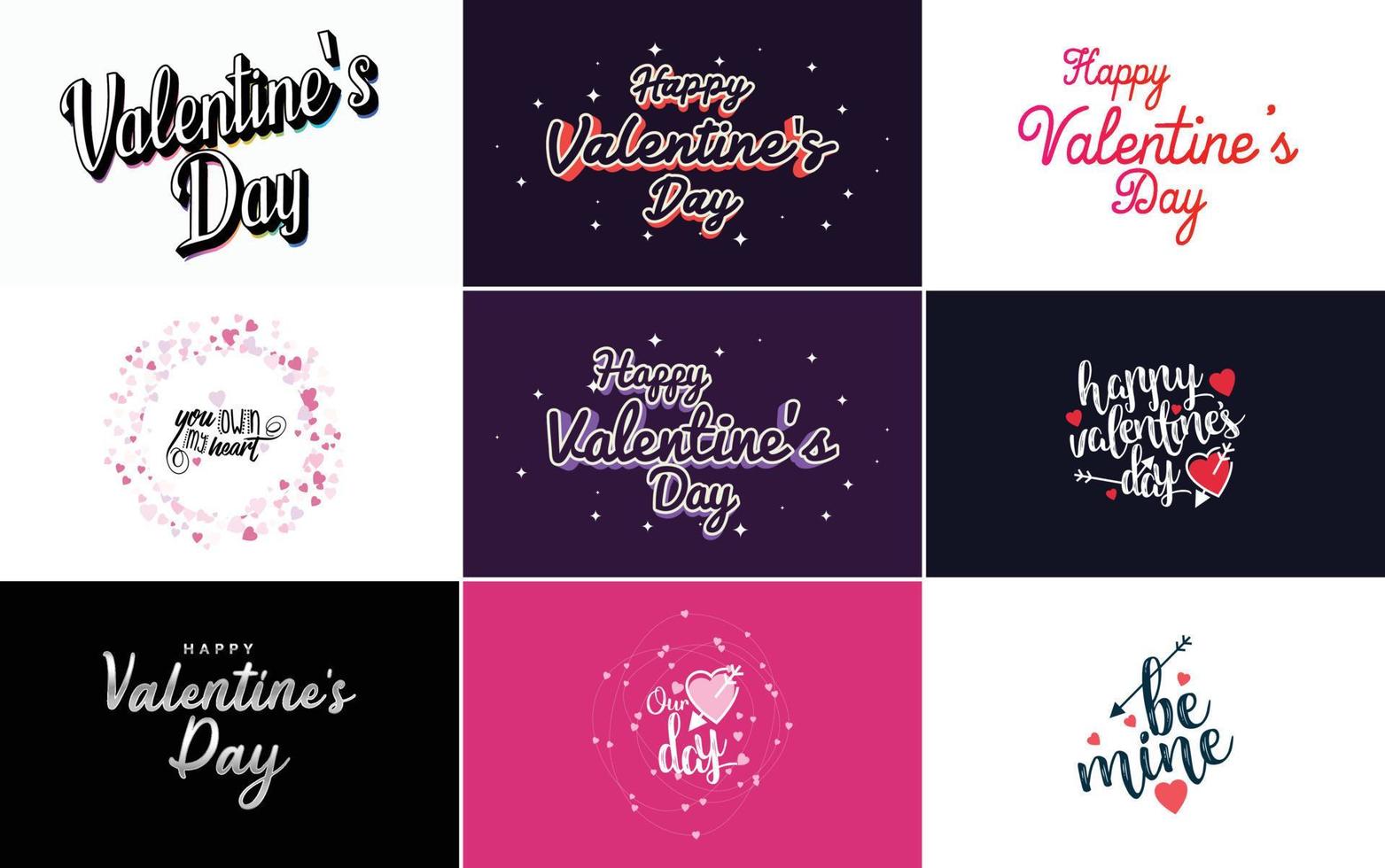 Happy Valentine's Day greeting card template with a heart theme vector