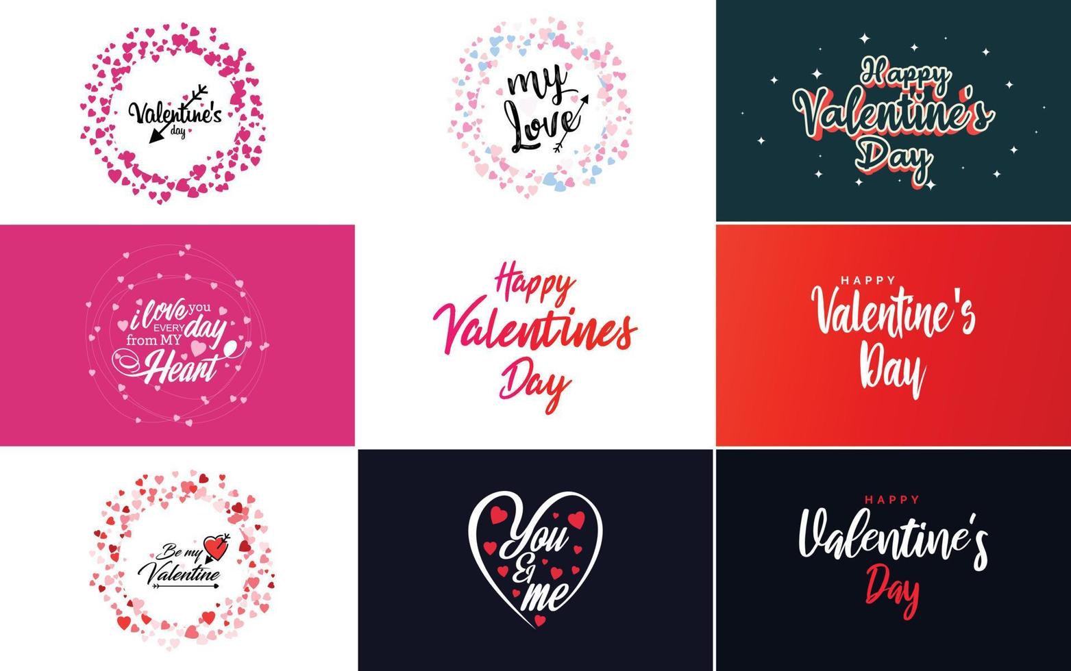 Happy Valentine's Day hand lettering calligraphy text and heart. isolated on white background vector illustration