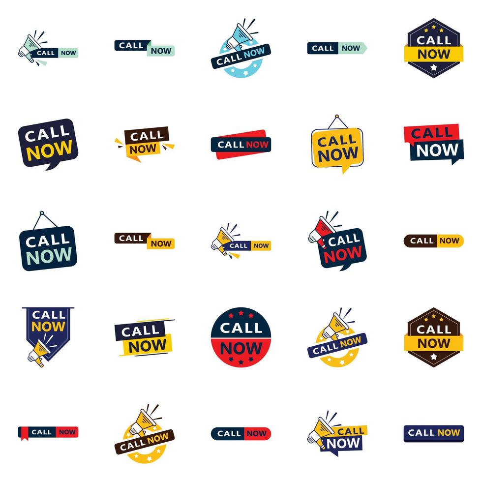 25 Versatile Typographic Banners for promoting calling across platforms vector