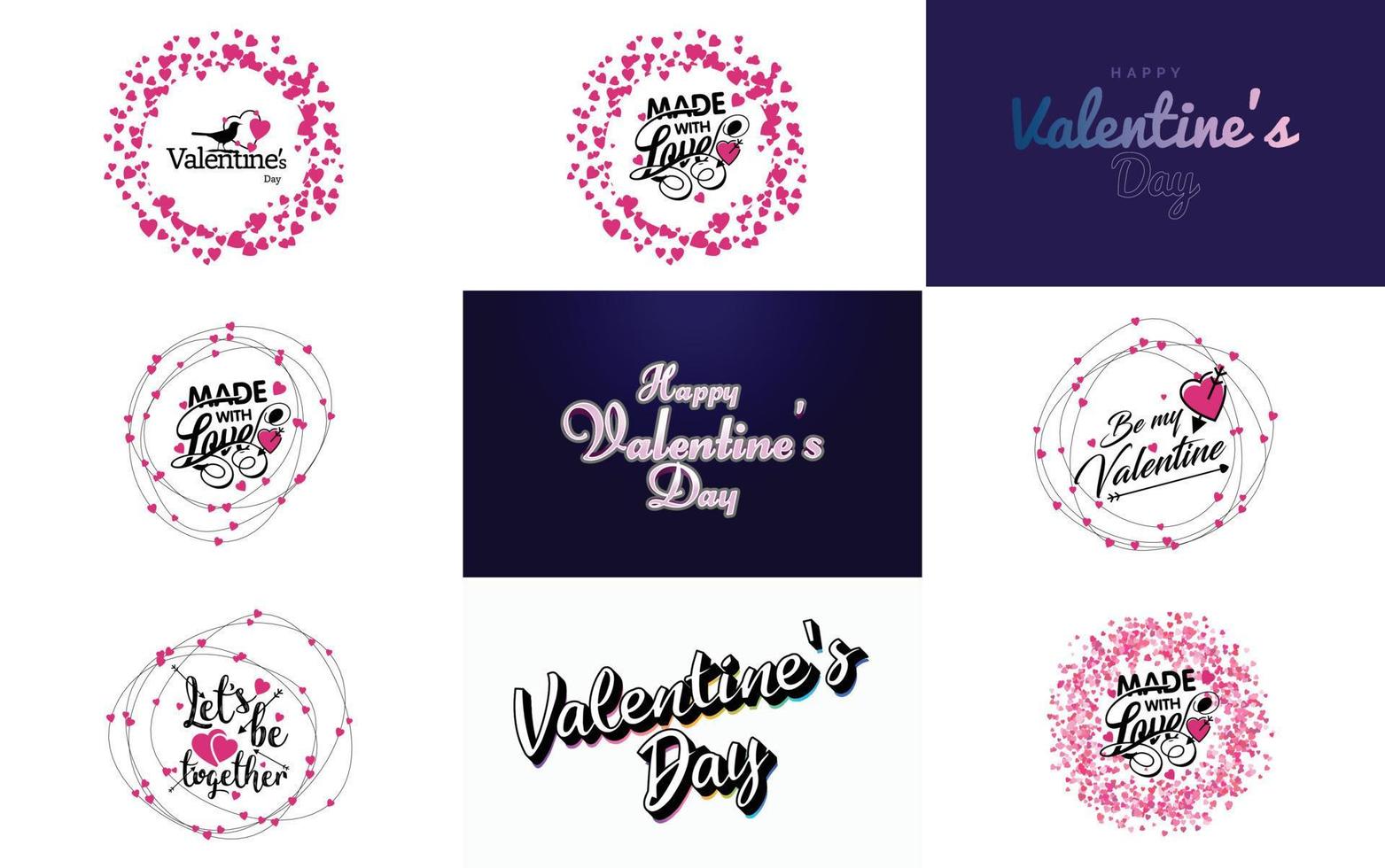 Valentine's hand-drawn lettering with a heart design. suitable for use as a Valentine's Day greeting or in romantic designs vector