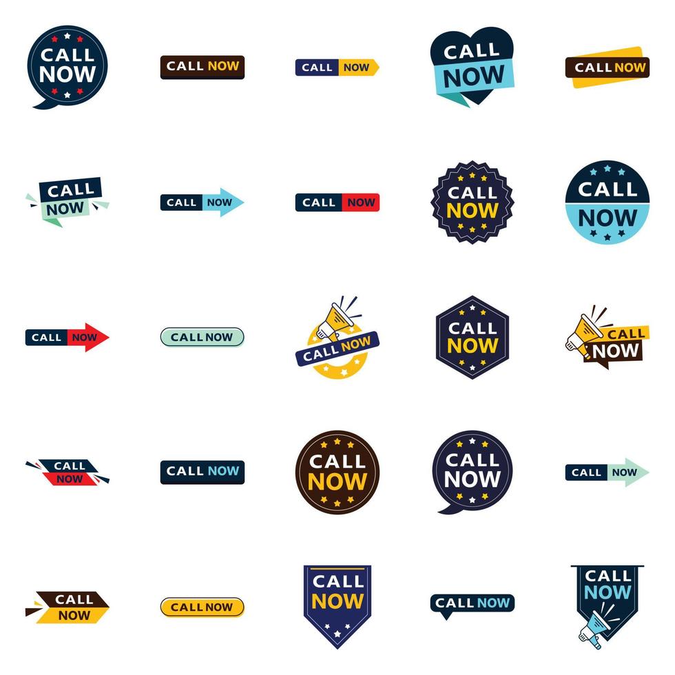 25 banners tipográficos versátiles para promocionar llamadas en todos los medios vector