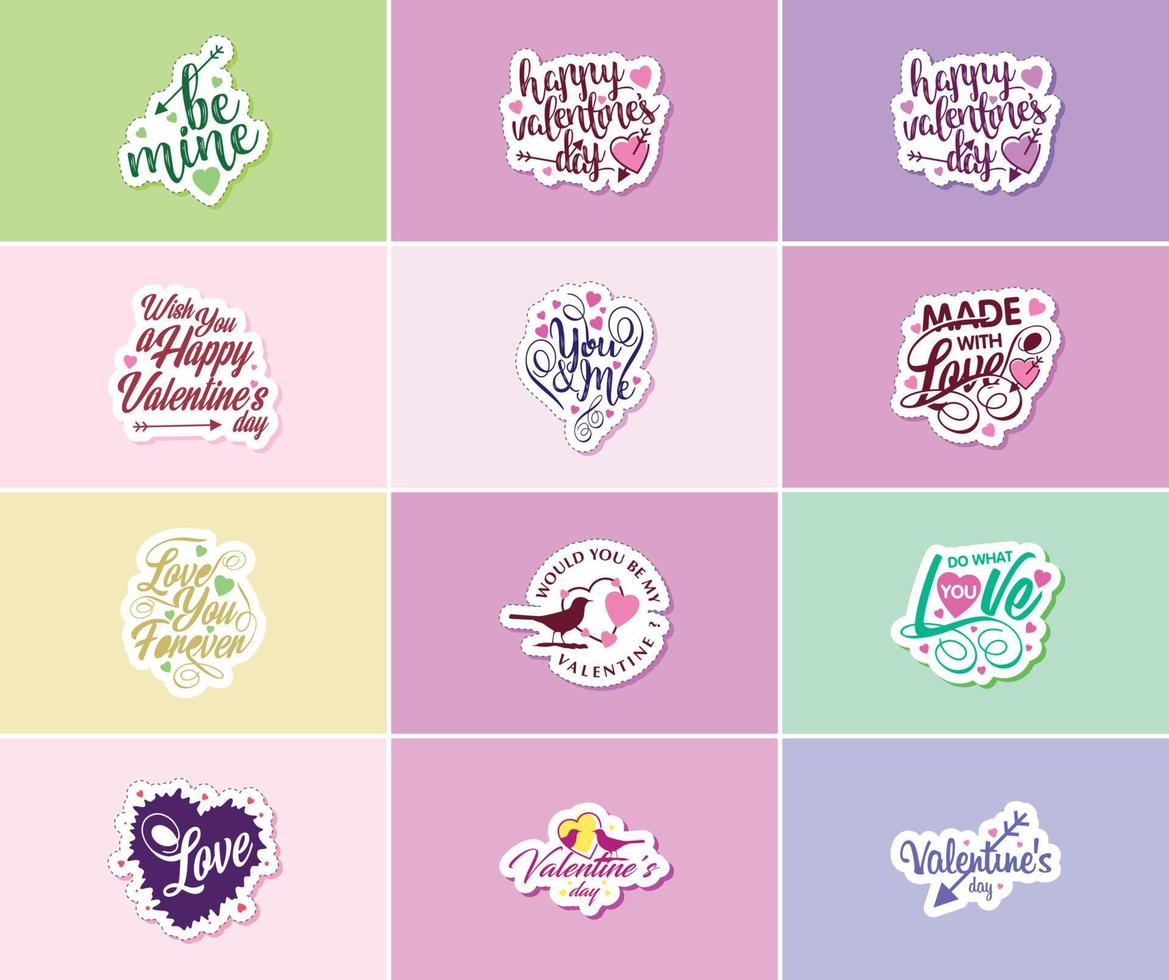 Valentine's Day Graphics Stickers to Share Your Love and Affection vector