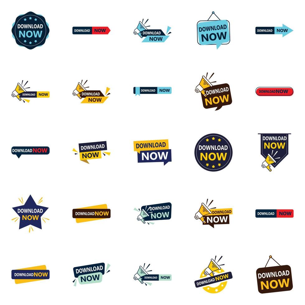 25 Download Now Banner Templates for Various Businesses vector