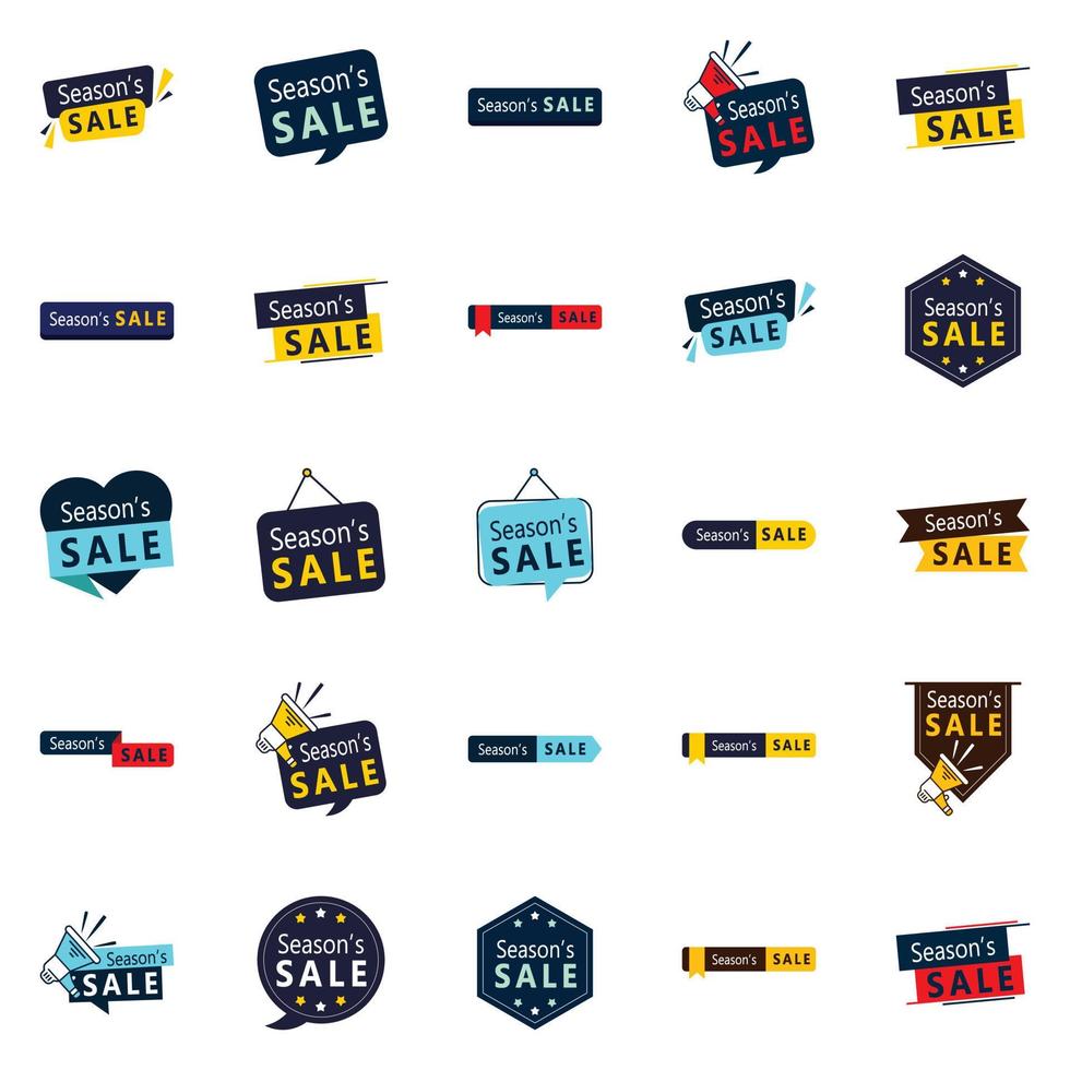25 Vector Season Sale Graphic Elements for Online Advertising and Social Media