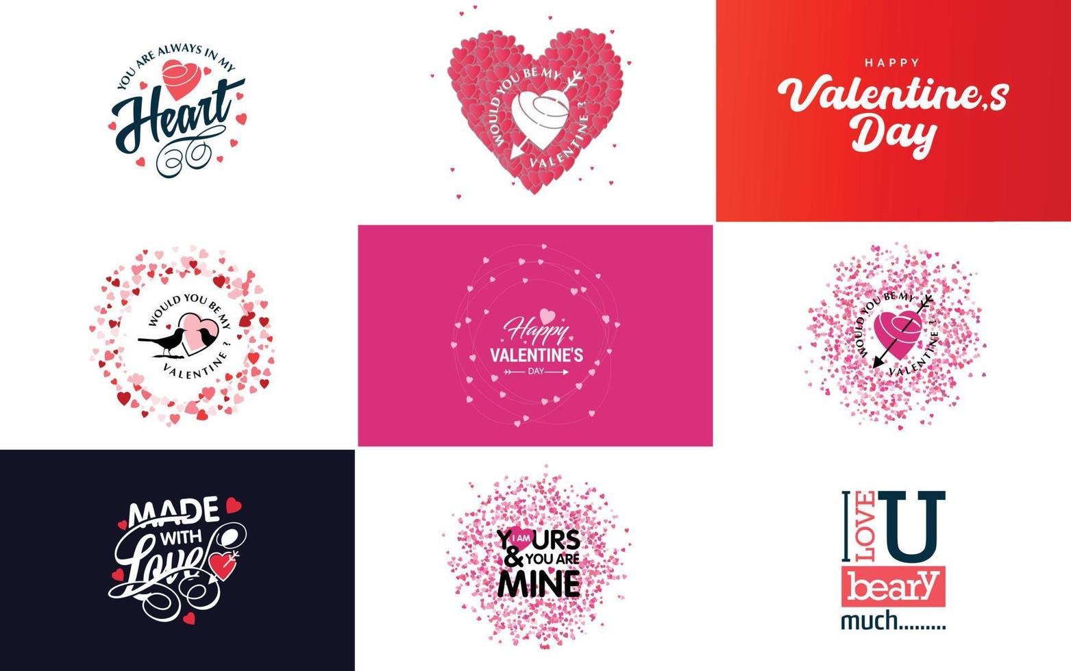 Valentine's hand-drawn lettering with a heart design. suitable for use as a Valentine's Day greeting or in romantic designs vector