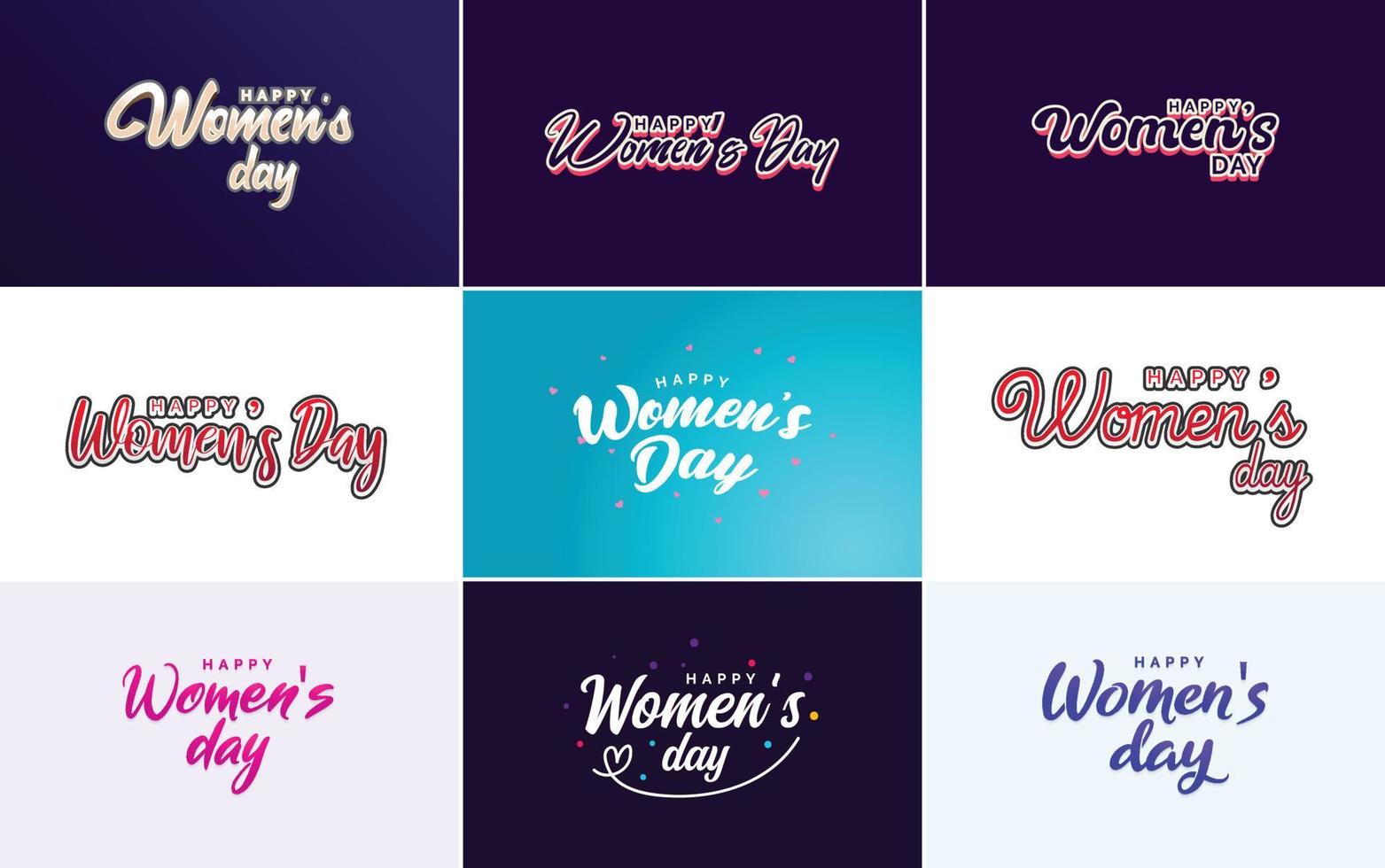 Happy Women's Day design with hearts and a gradient theme vector