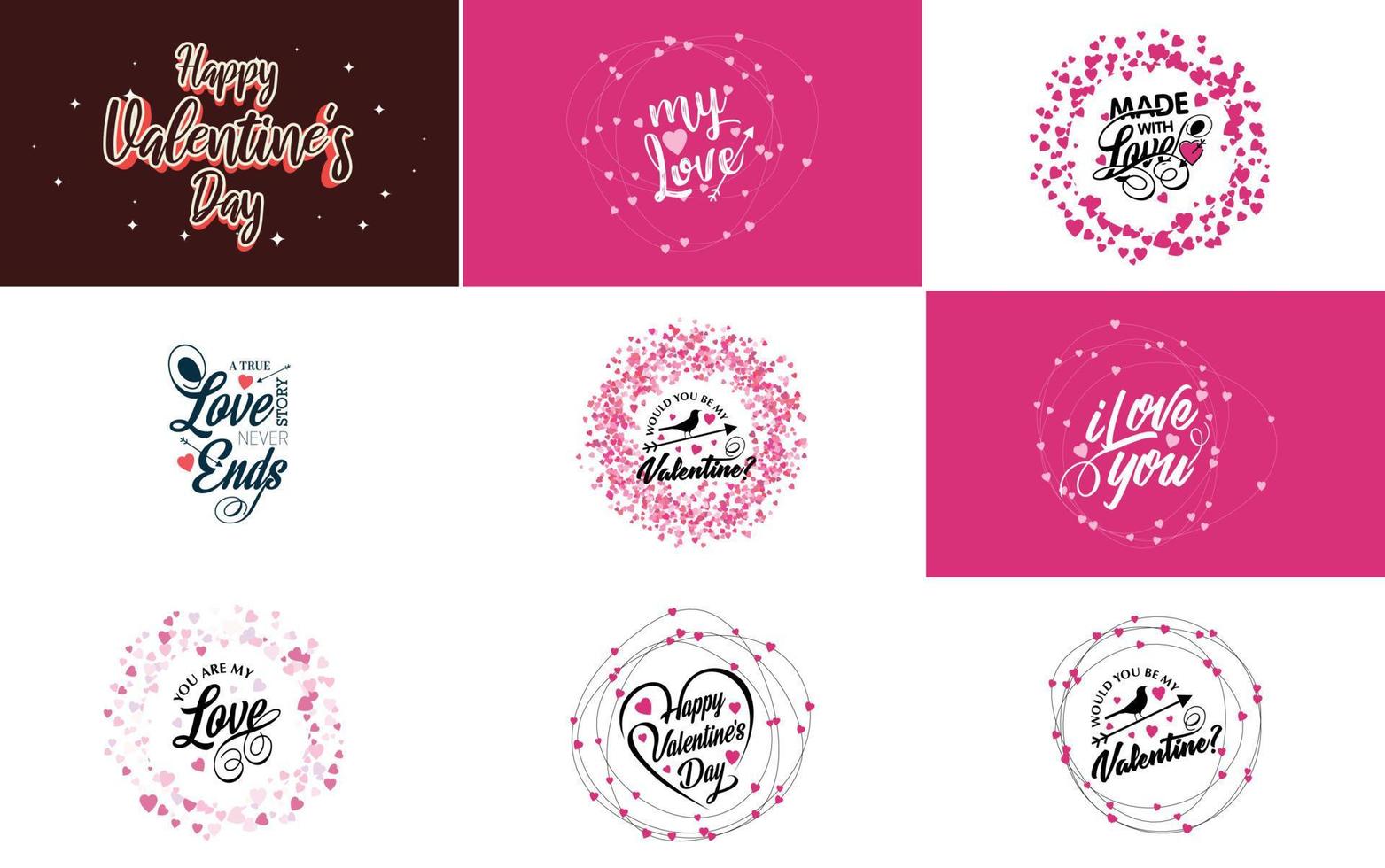 Valentine's hand-drawn lettering with a heart design. suitable for use as a Valentine's Day greeting or in romantic designs vector