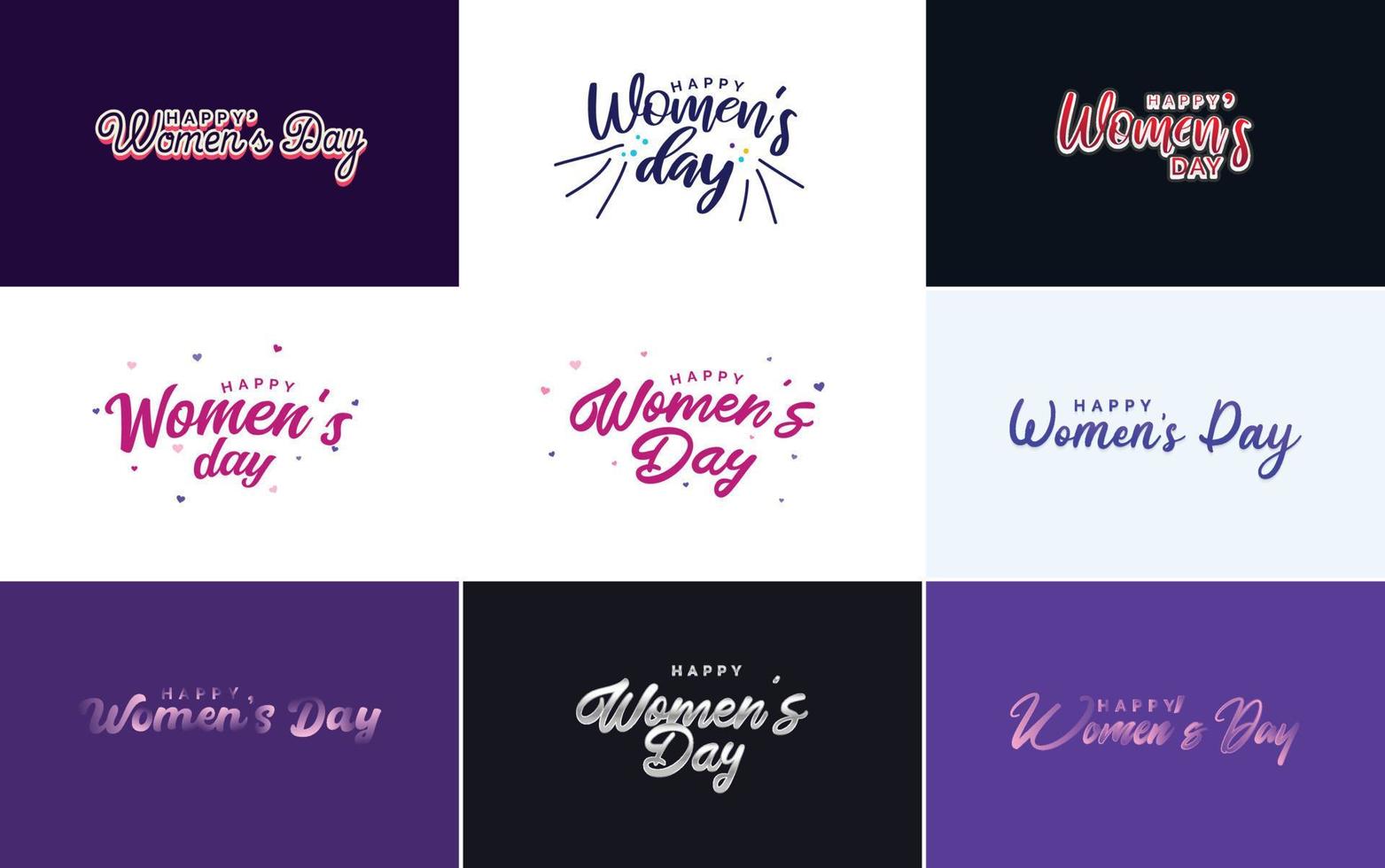 Set of cards with International Women's Day logo vector