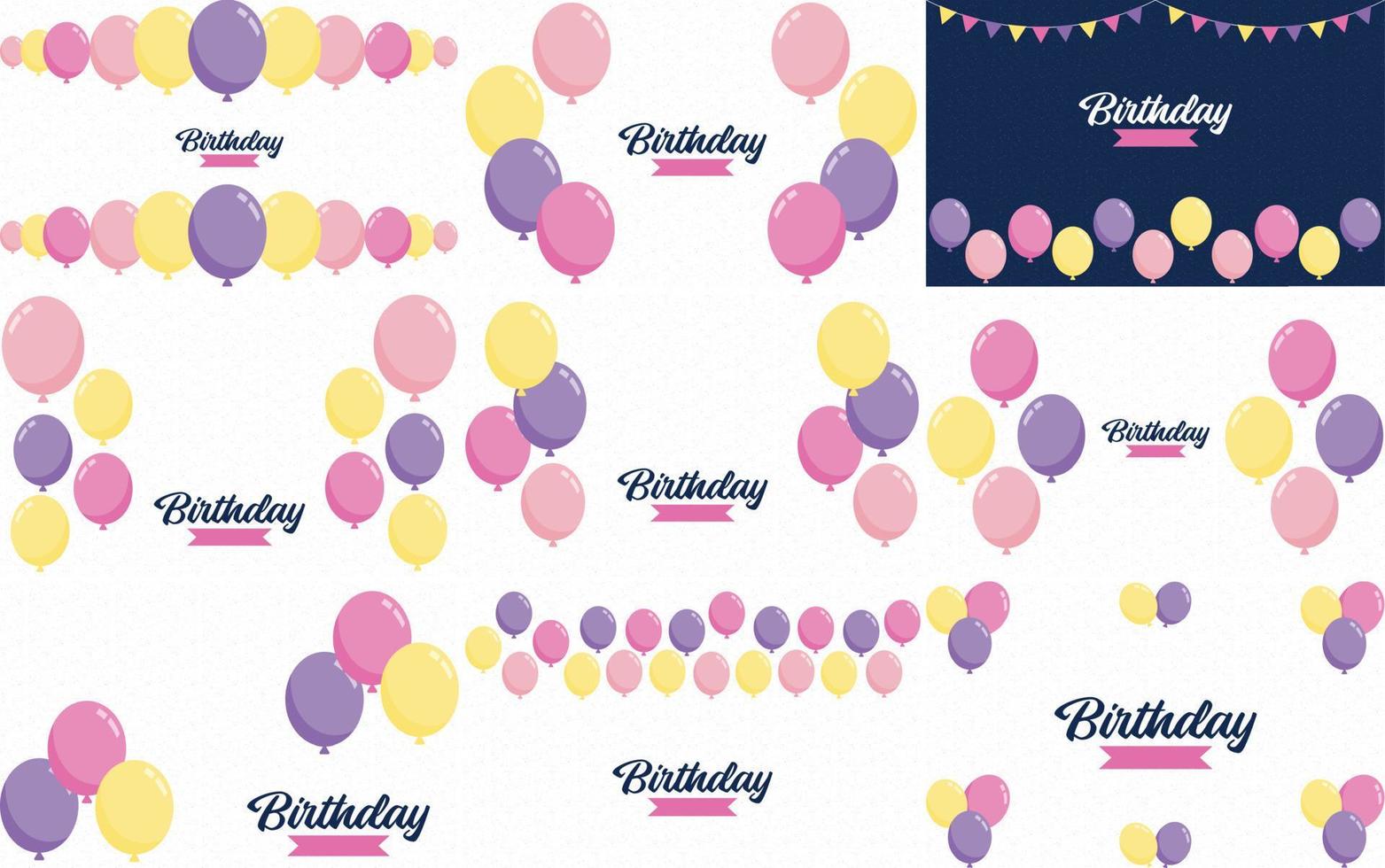 Birthday text with balloons vector