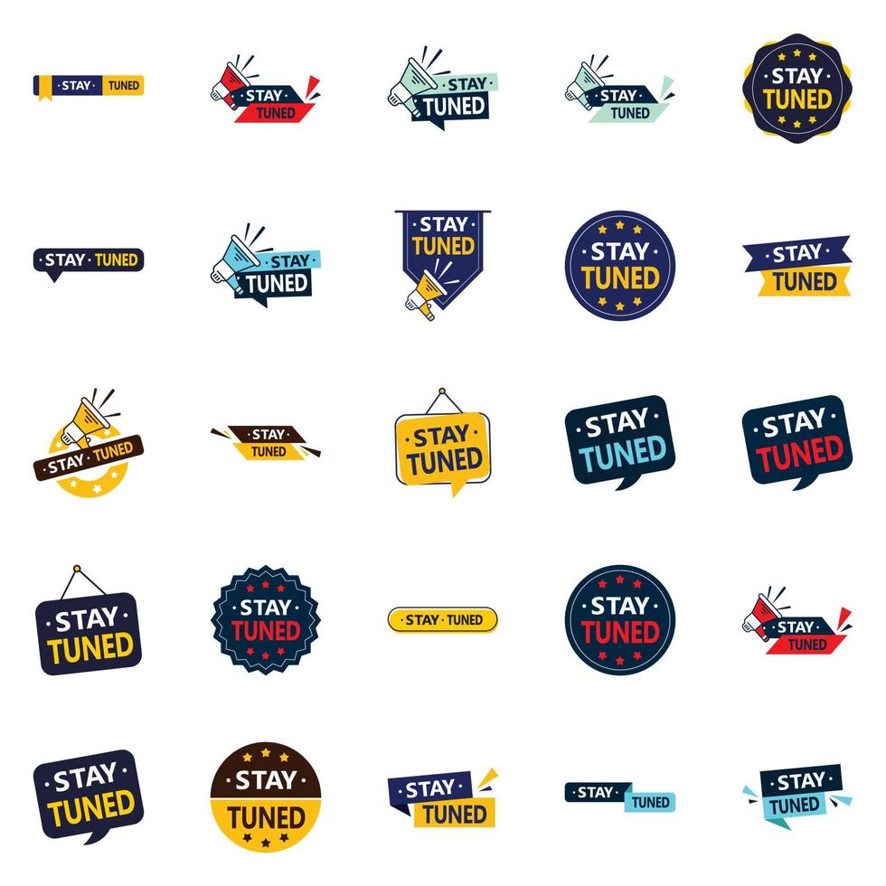 25 Stay Tuned Vector Elements for a modern look in your advertising