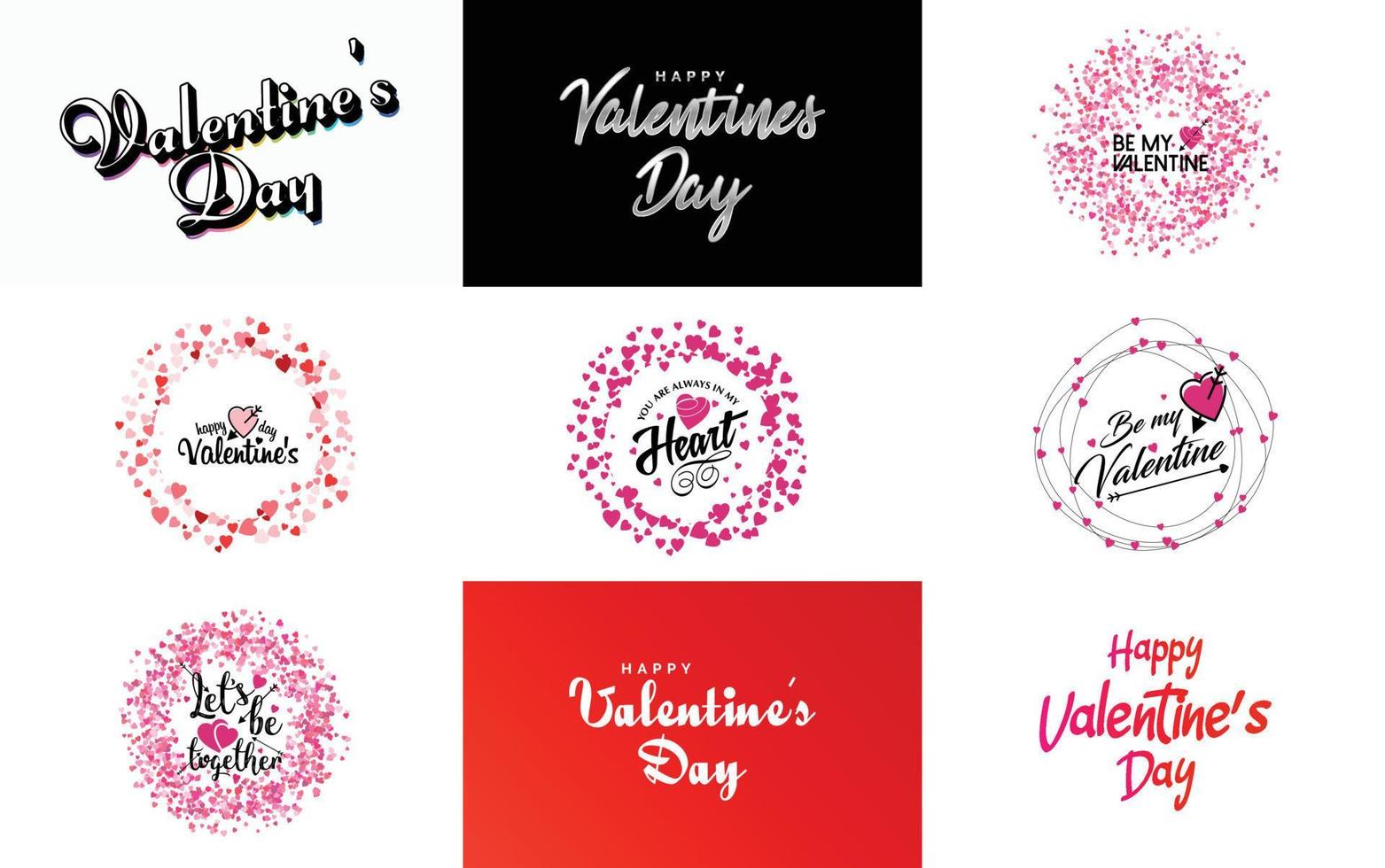 Happy Valentine's Day typography poster with handwritten calligraphy text. isolated on white background vector illustration